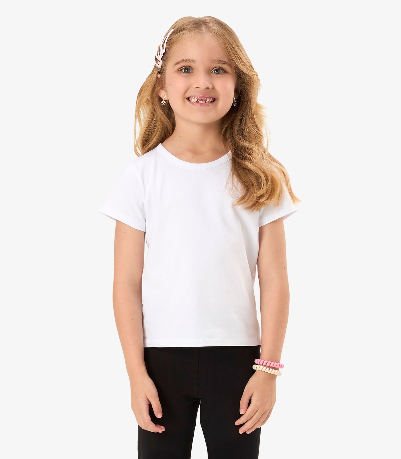 Blusa Básica Infantil Cotton Leve Rovi Kids Branco