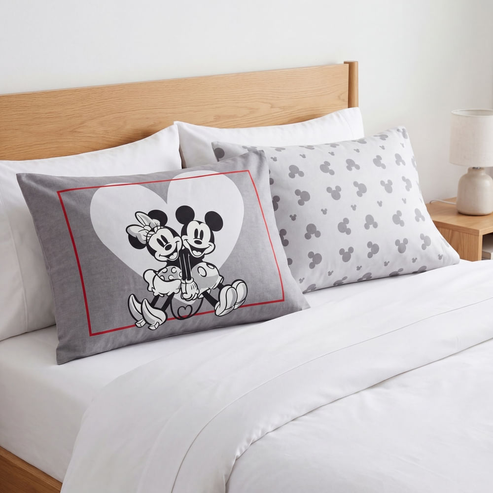 Fronha Estampa Namorados Mickey Minnie 100% Algodao