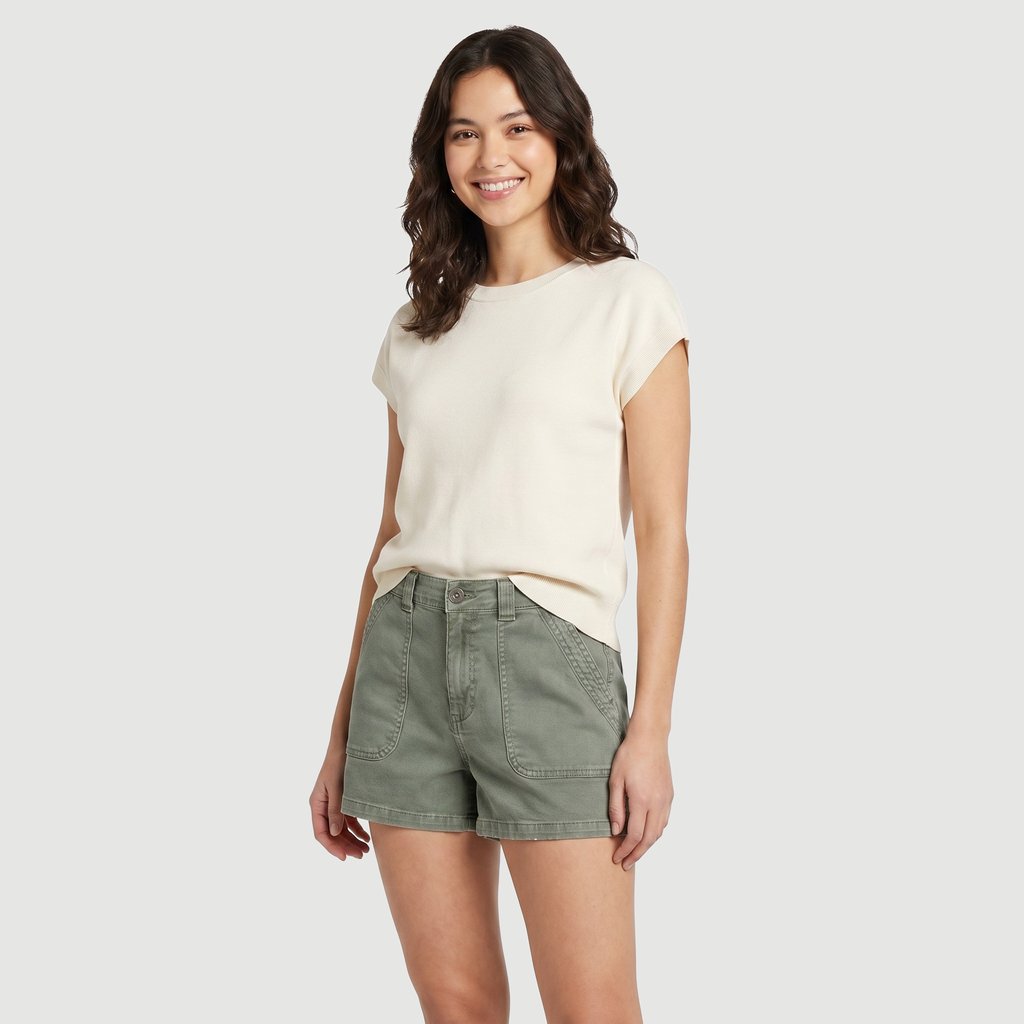 Short Jeans  Jv Prd Ink Short Sarja Bolso Carpinteiro Com Pesponto Verde Liso H33046 Verde