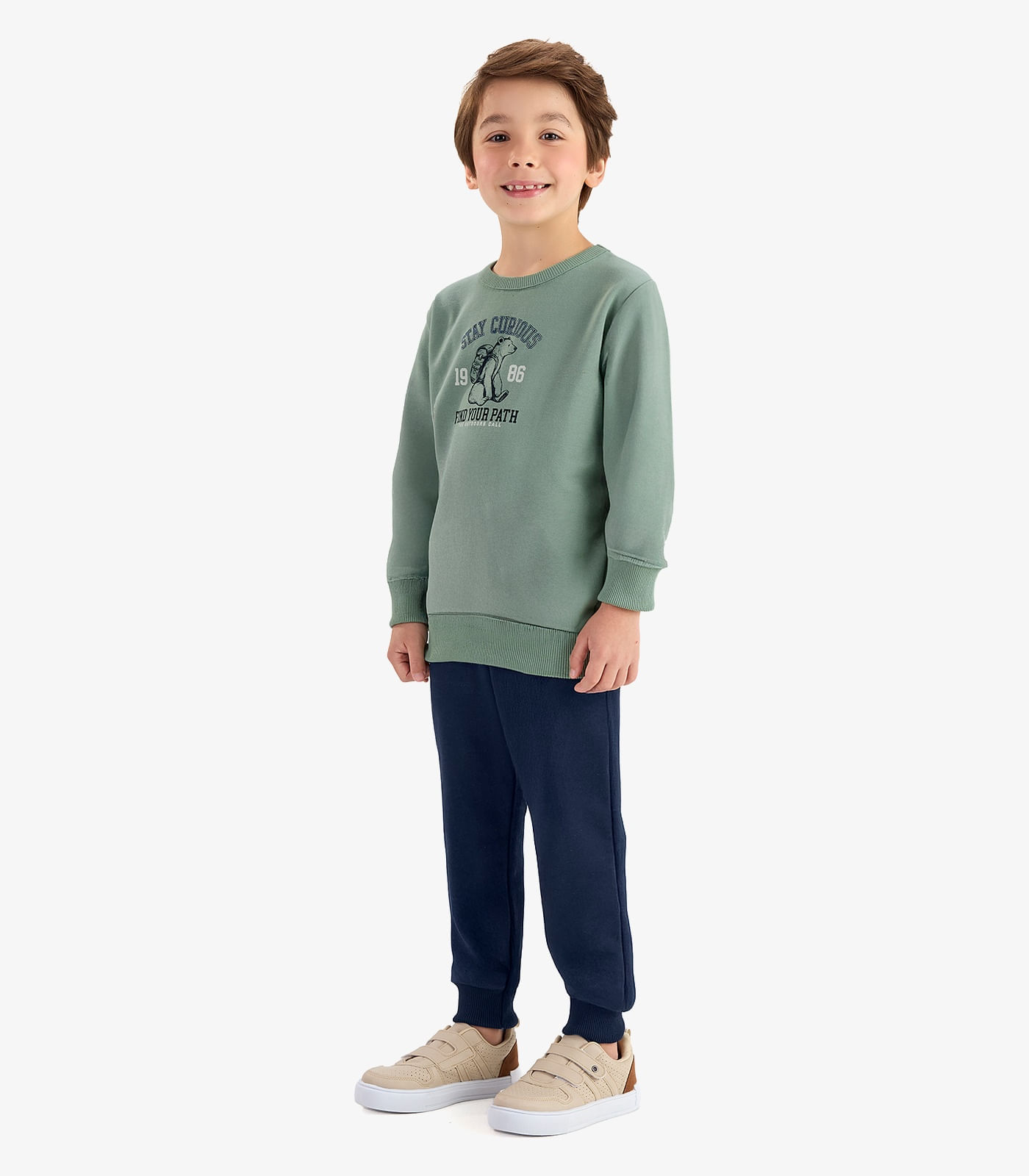 Conjunto Blusão e Calça Moletom Rovi Kids Verde