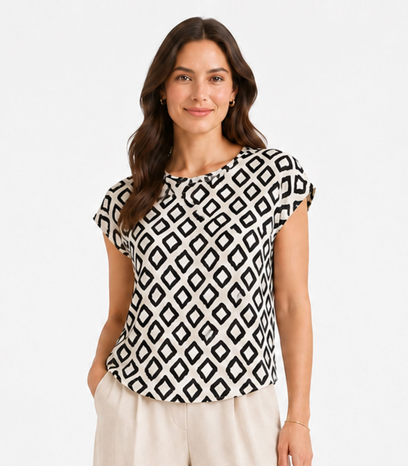 Blusa Feminina Estampada Rovitex Bege