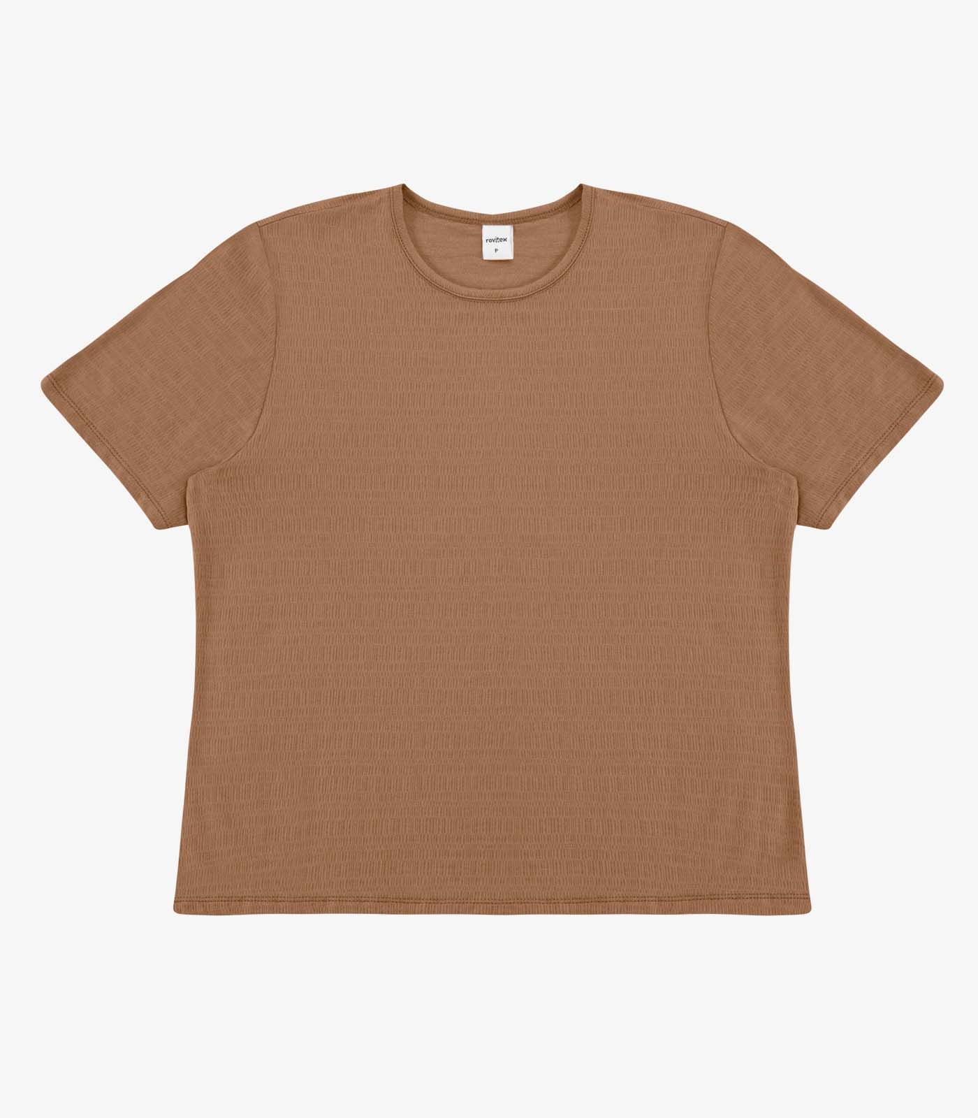 Blusa Feminina Básica Visco Maquinetada Rovitex Marrom