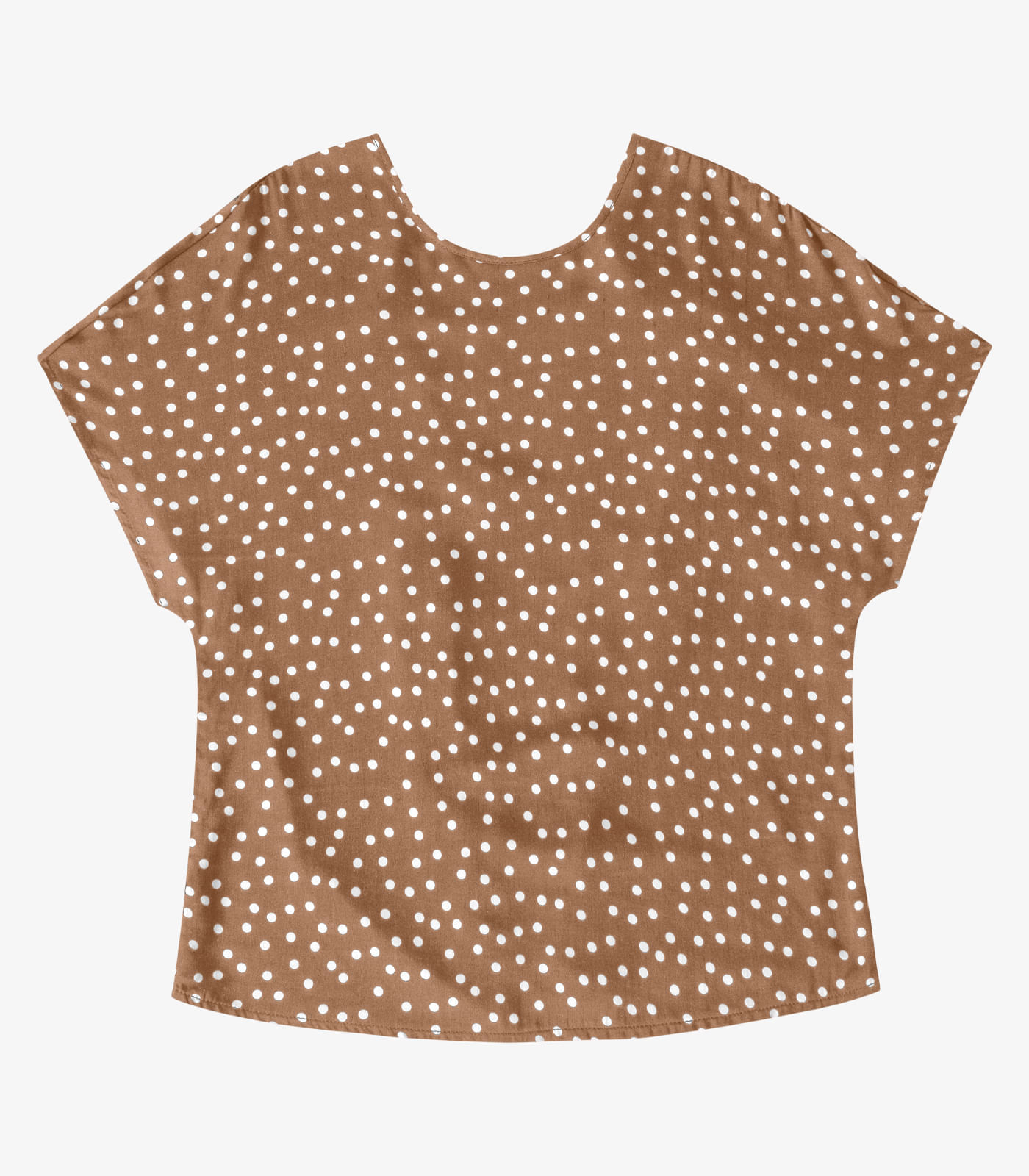 Blusa Feminina Viscose Acetinada Estampada Endless Marrom