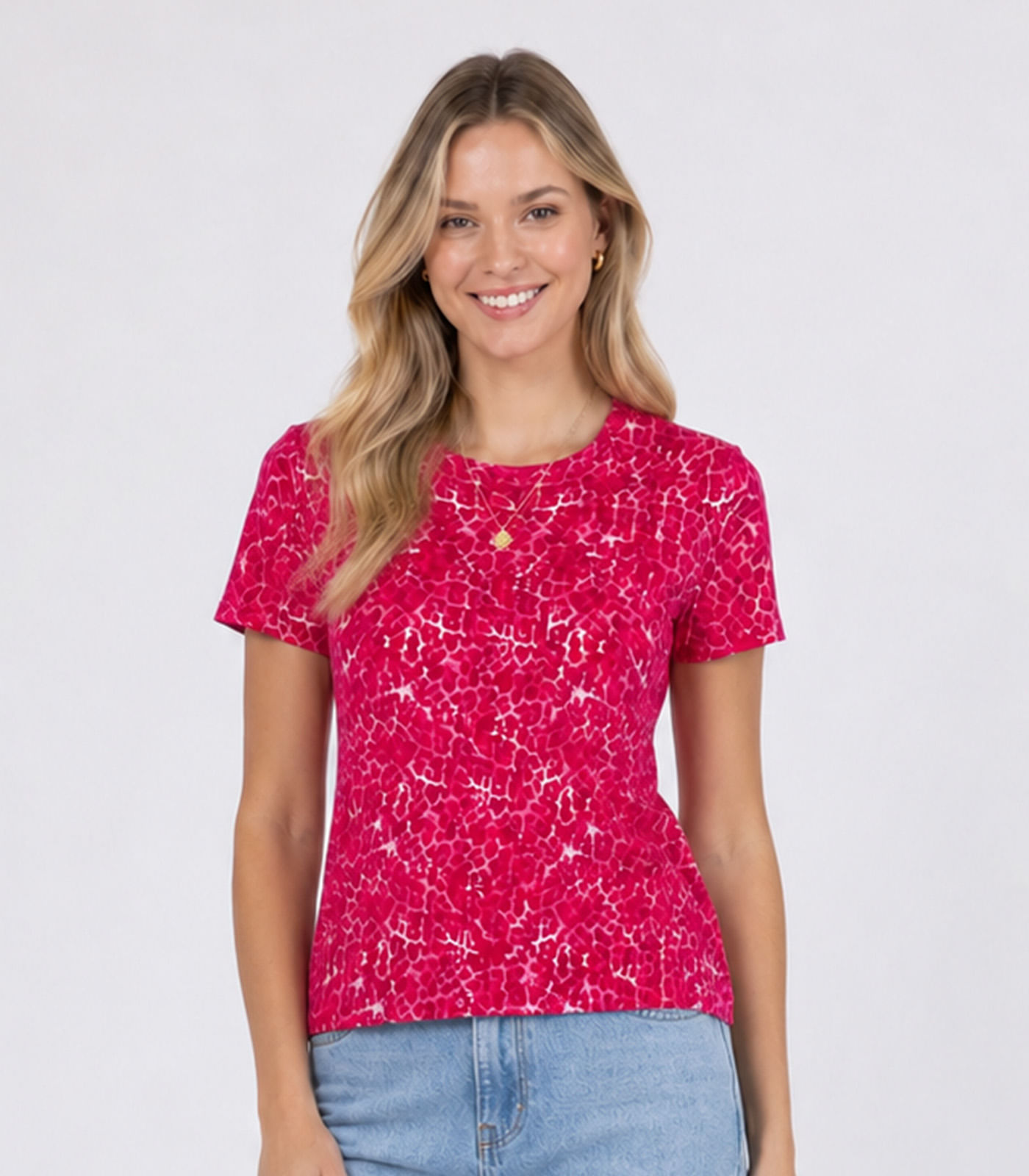 Blusa Feminina Estampada Infinita Cor Vermelho