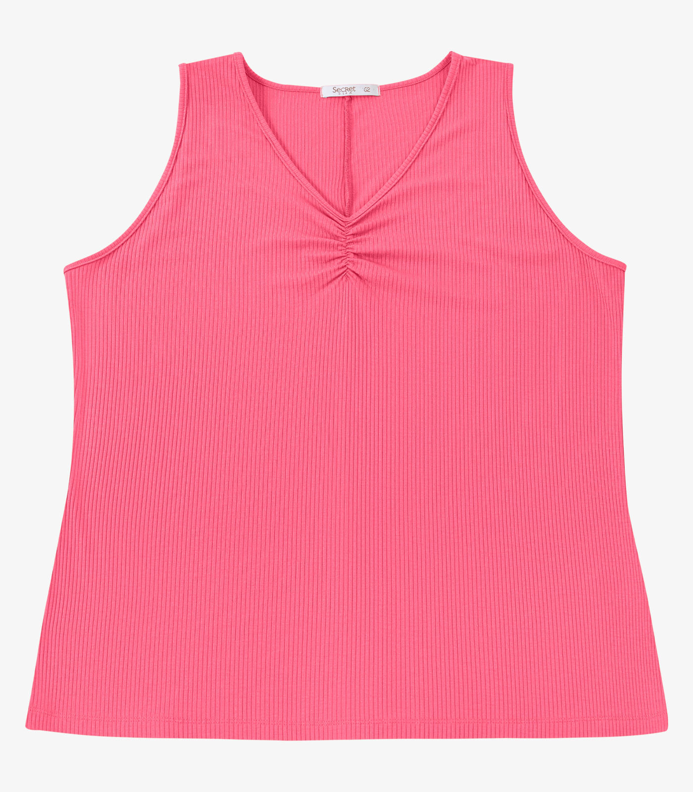 Regata Feminina Plus Size Secret Glam Rosa