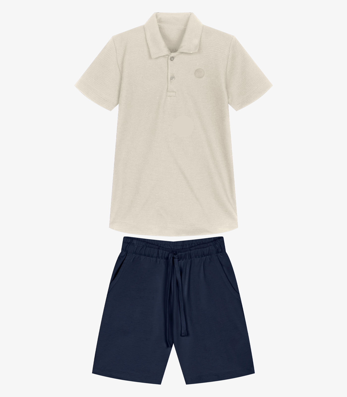Conjunto Infantil Polo Com Bermuda Trick Nick Bege