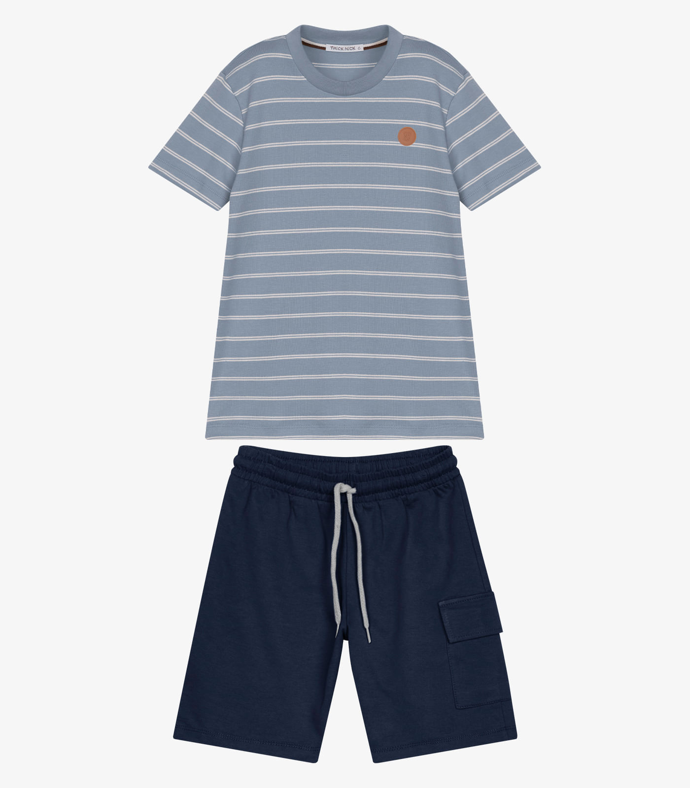 Conjunto Infantil Camiseta Com Bermuda Trick Nick Azul