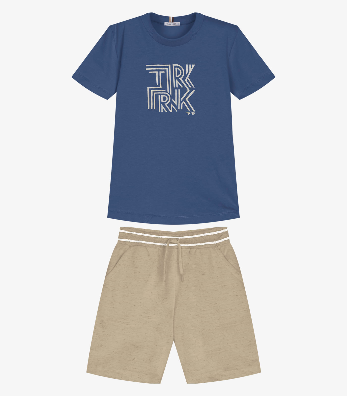Conjunto Infantil Camiseta Com Bermuda Trick Nick Azul