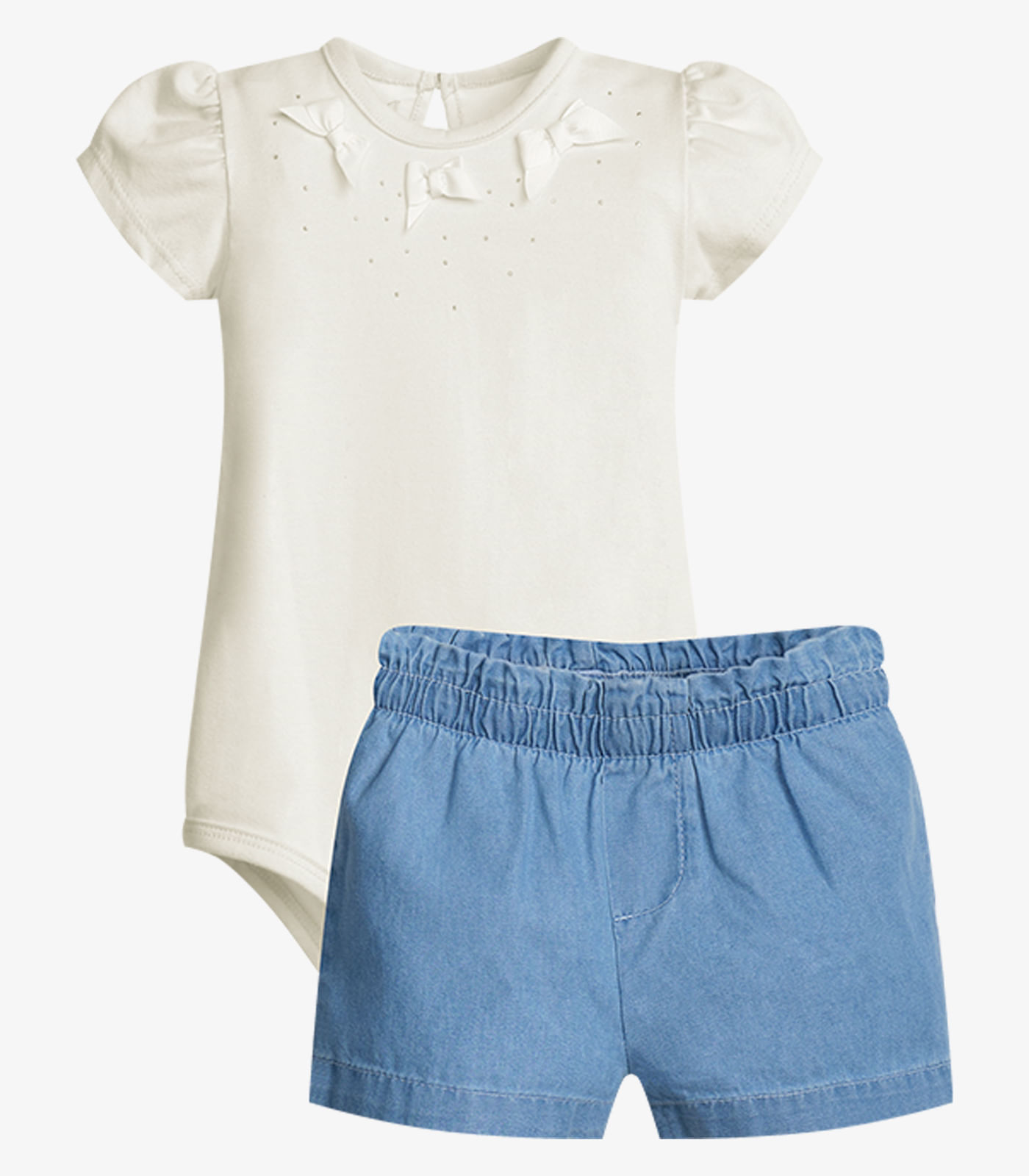 Conjunto Feminino Body Com Shorts Trick Nick Bege