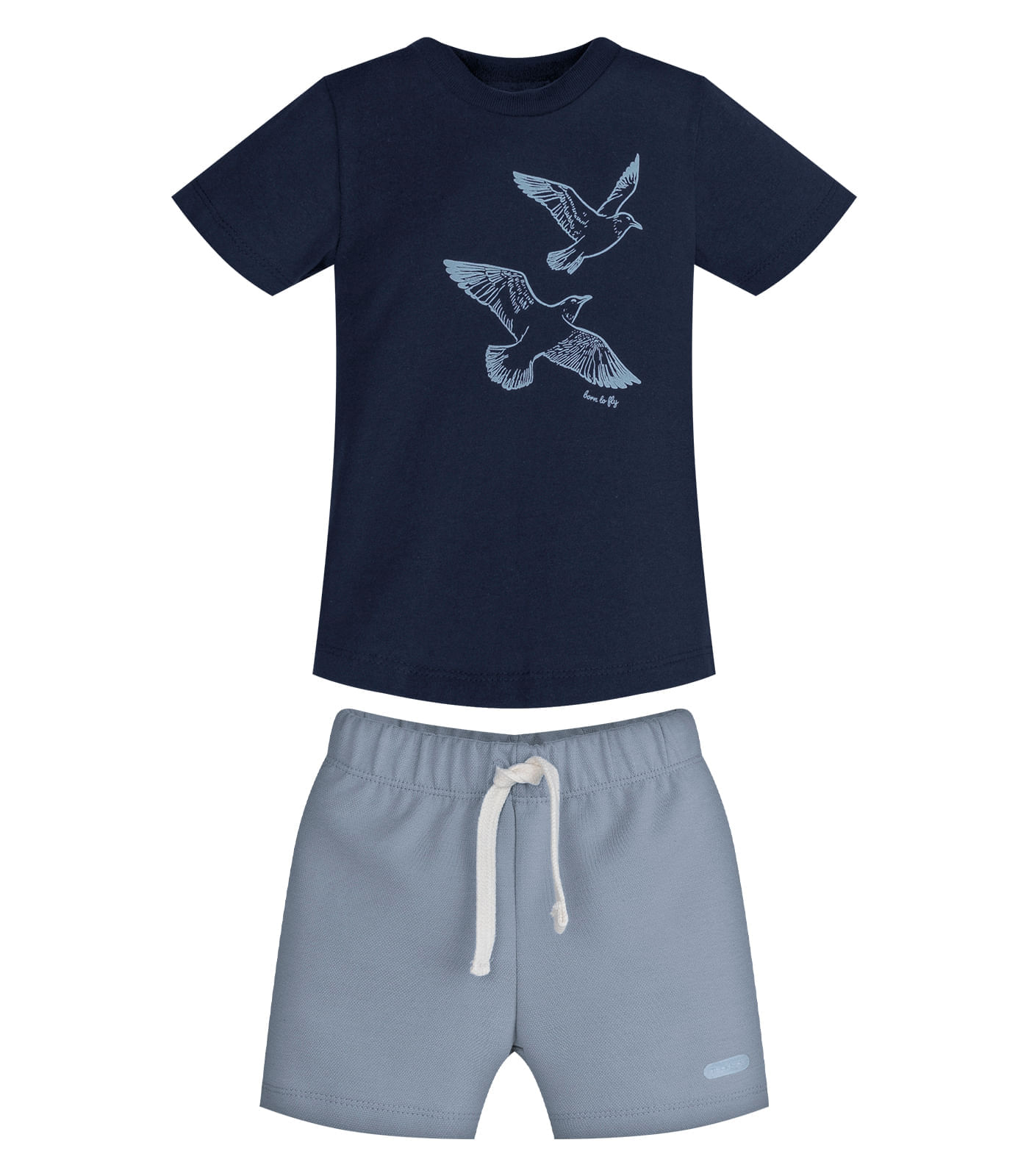 Conjunto Infantil Camiseta Com Bermuda Trick Nick Azul