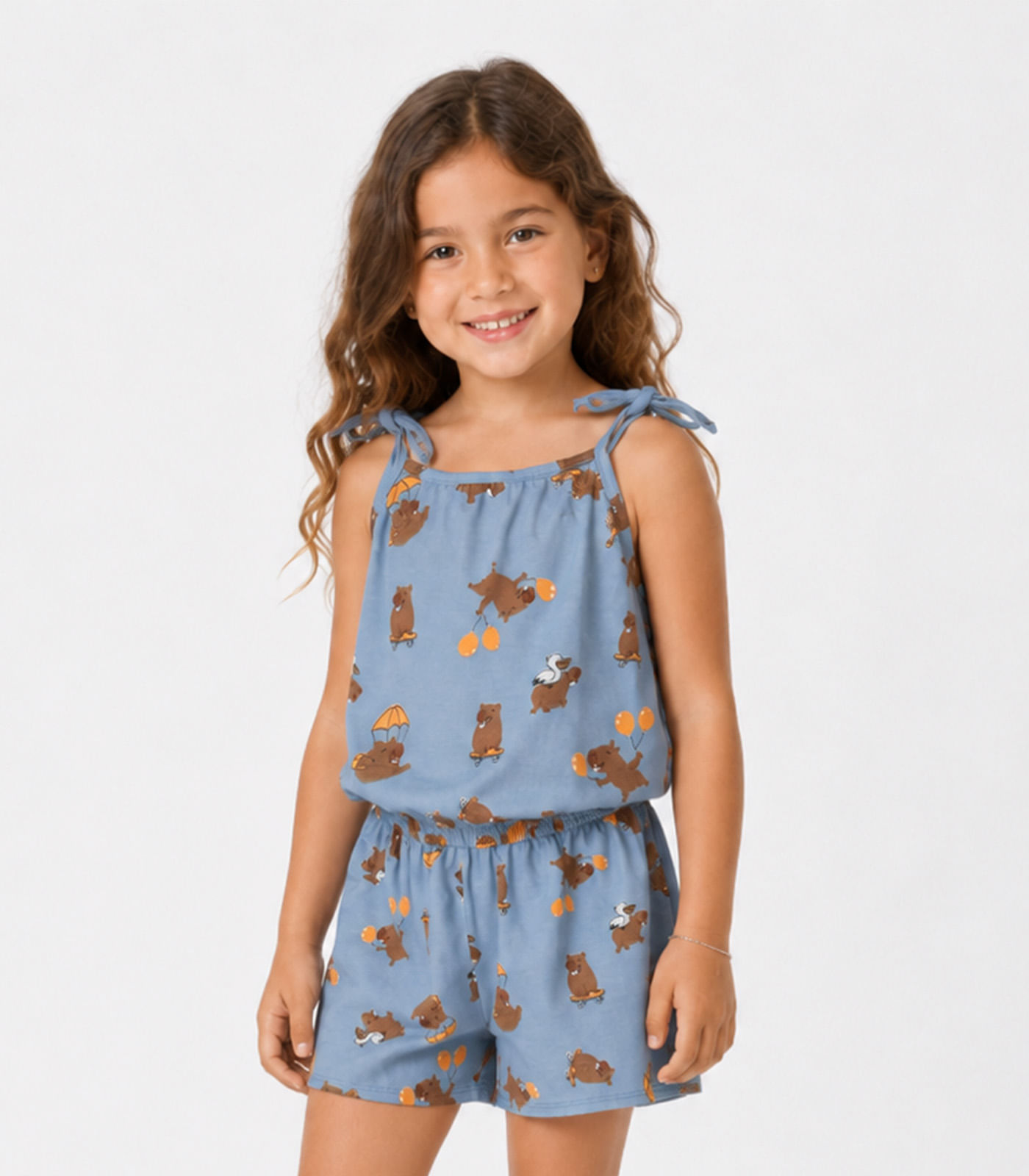 Conjunto Infantil Blusa de Alça e Short Select Azul