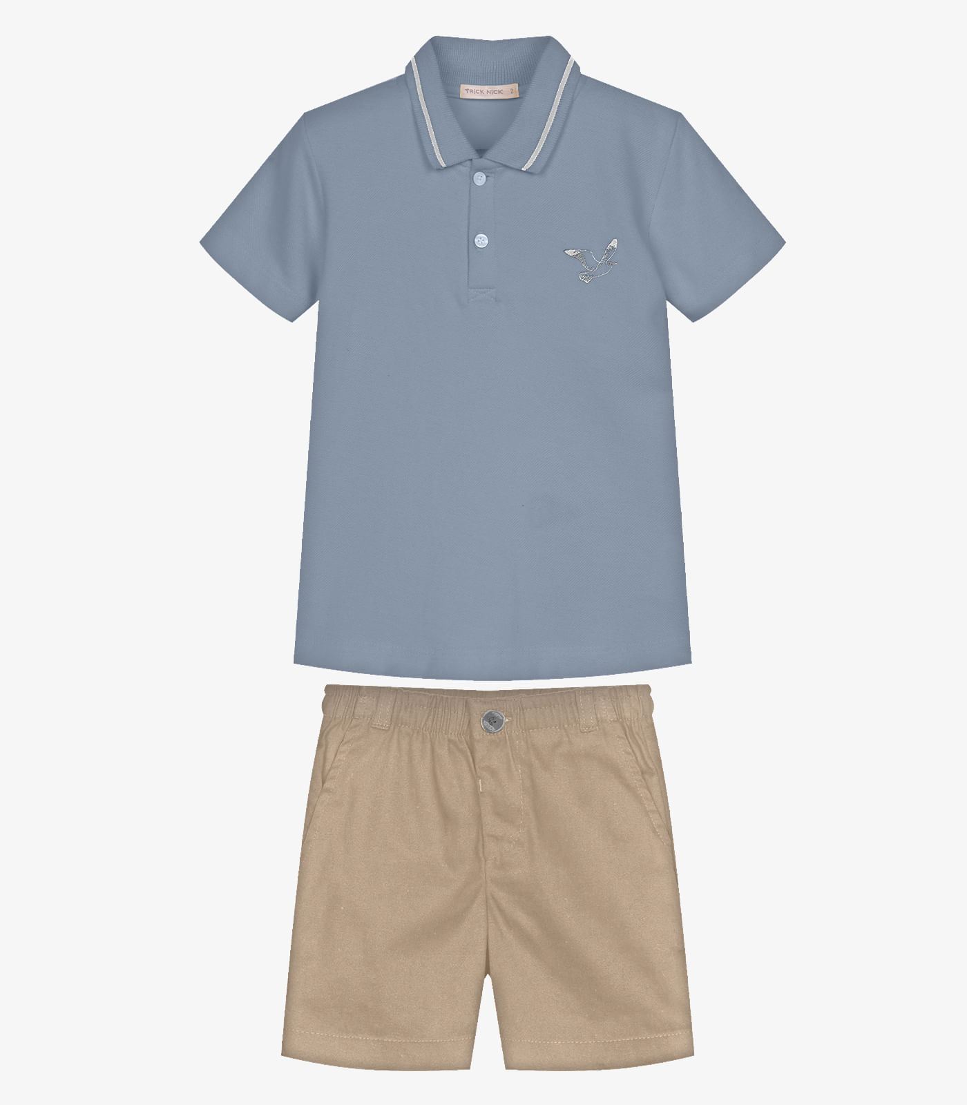 Conjunto Infantil Polo Com Bermuda Trick Nick Azul