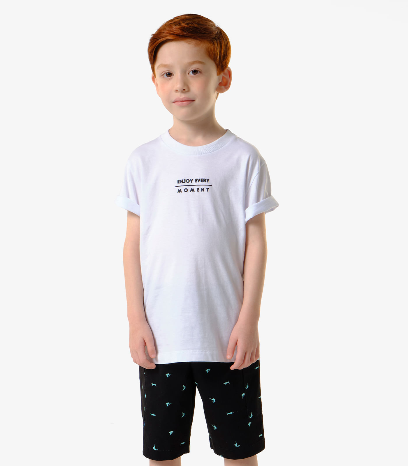 Conjunto Infantil Camiseta Com Bermuda Trick Nick Branco