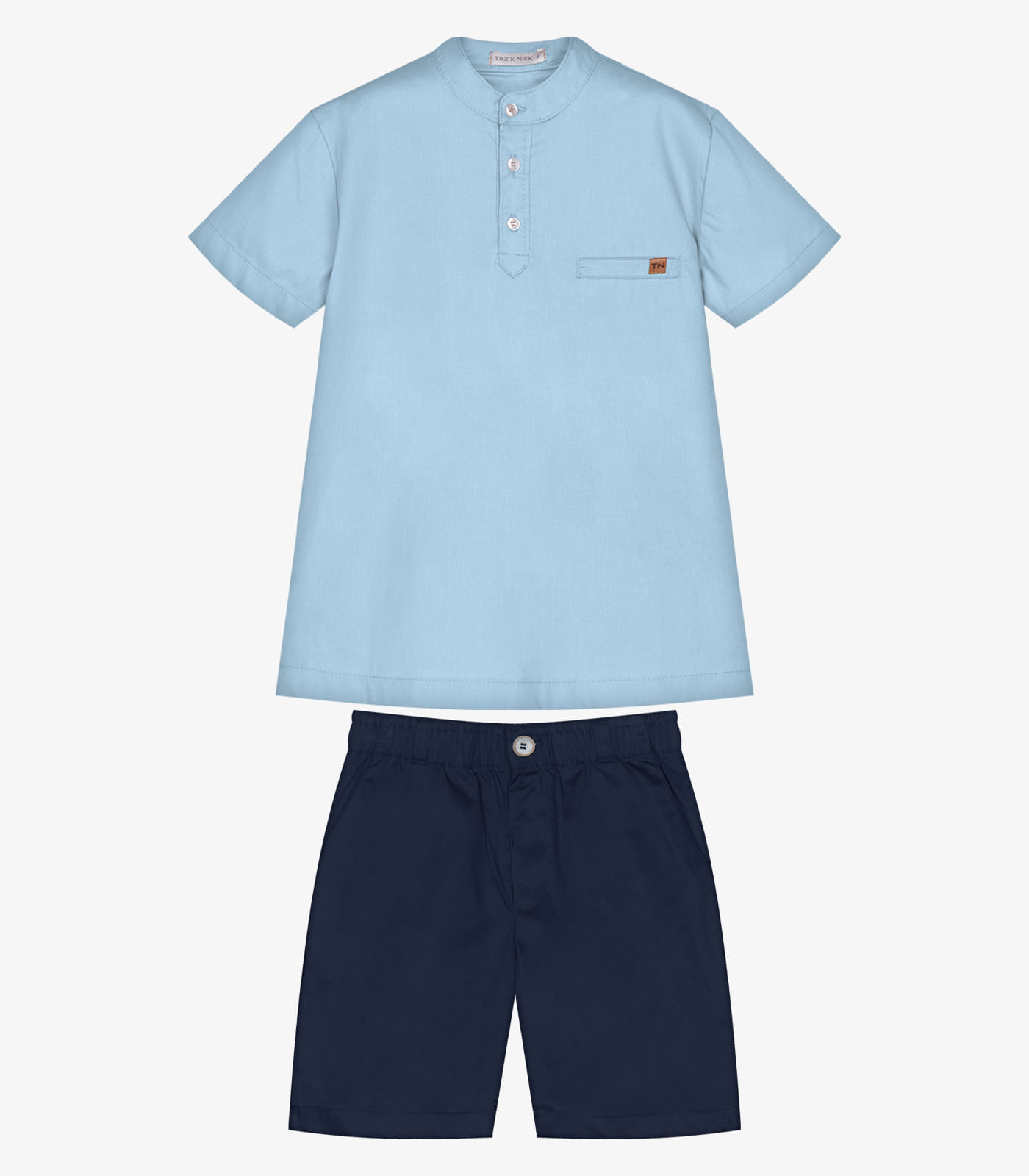 Conjunto Infantil Camisa Com Bermuda Trick Nick Azul