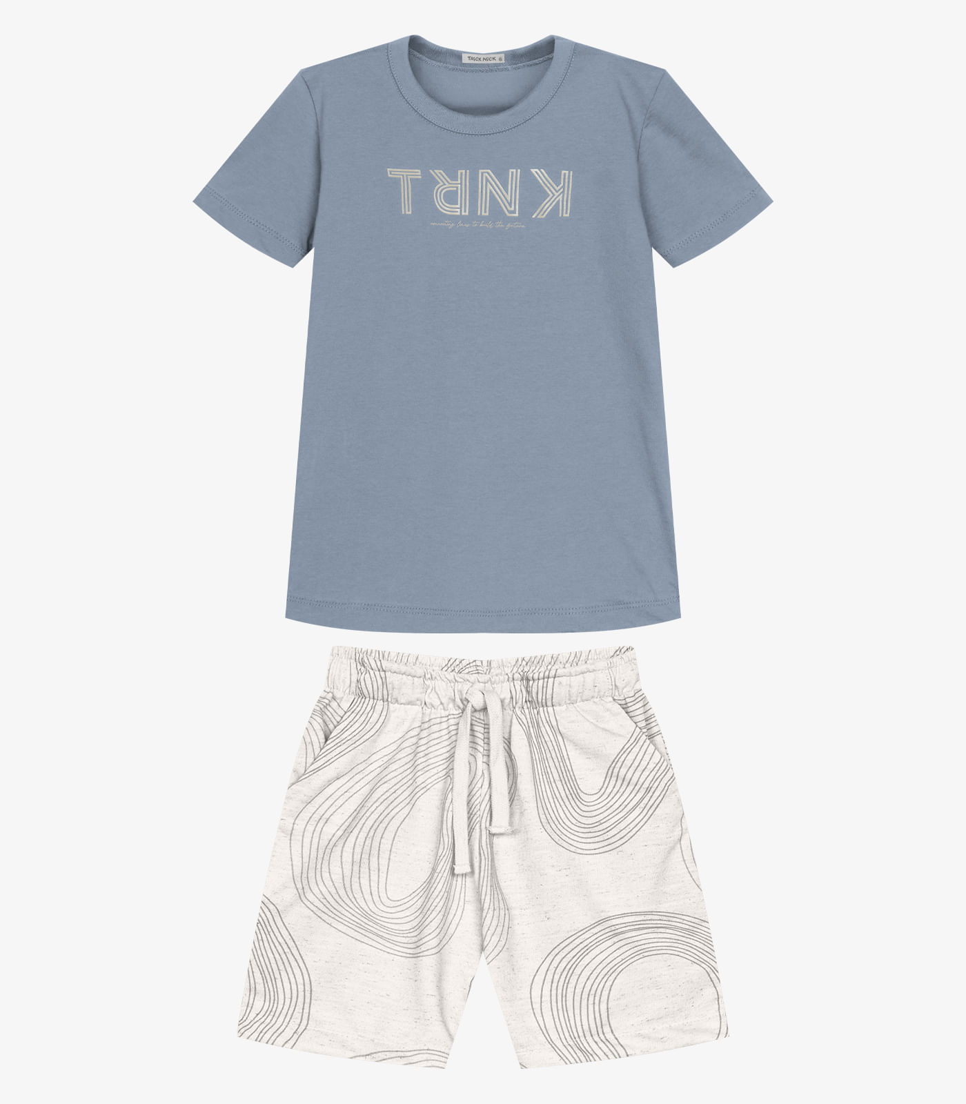Conjunto Camiseta Com Bermuda Trick Azul