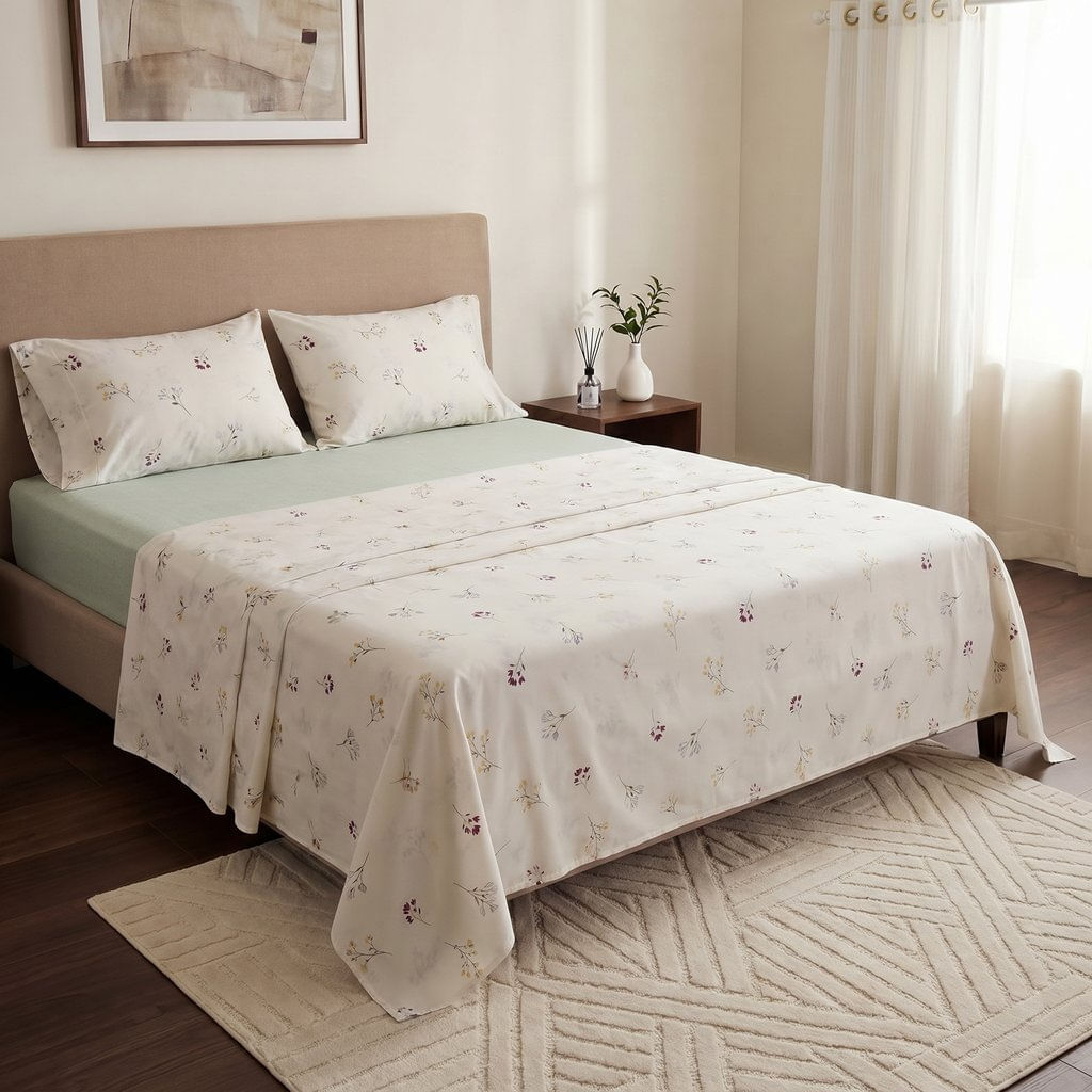 Jogo De Cama Casal 4 Pecas Livia Verde Realce Sultan
