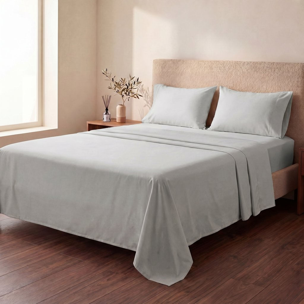 Jogo Cama Queen 4 Pecas 100% Algodao 120F Liso Bege M016 Pnb Casa