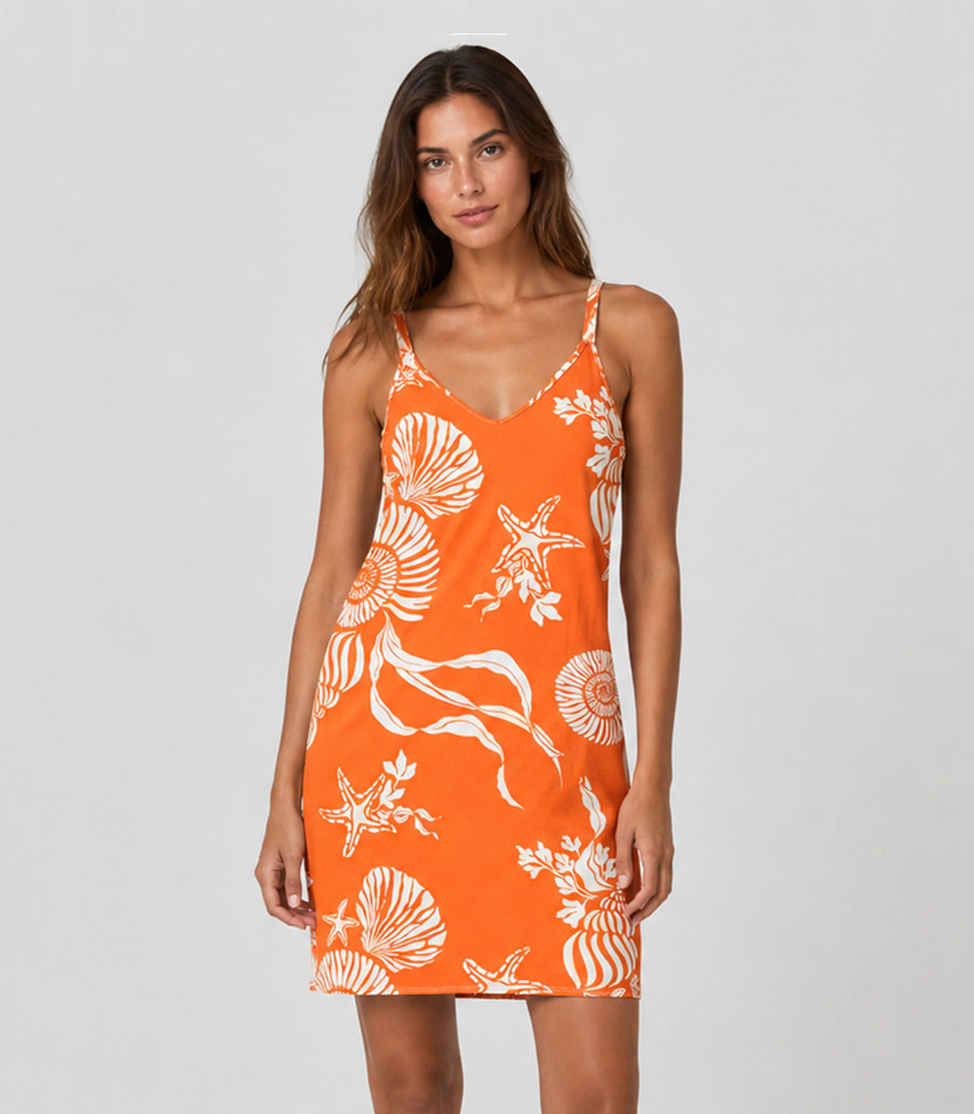 Vestido Estampado Rovitex Laranja