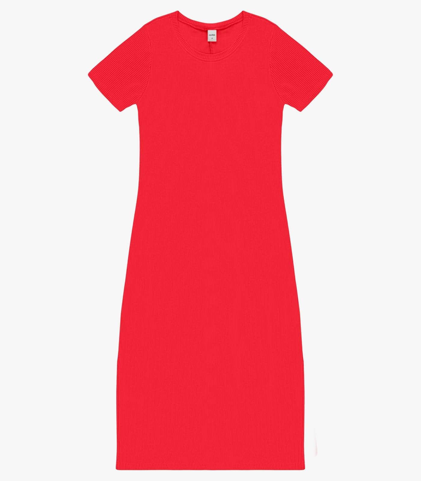 Vestido Feminino Básico Midi Em Ribana Rovitex Laranja