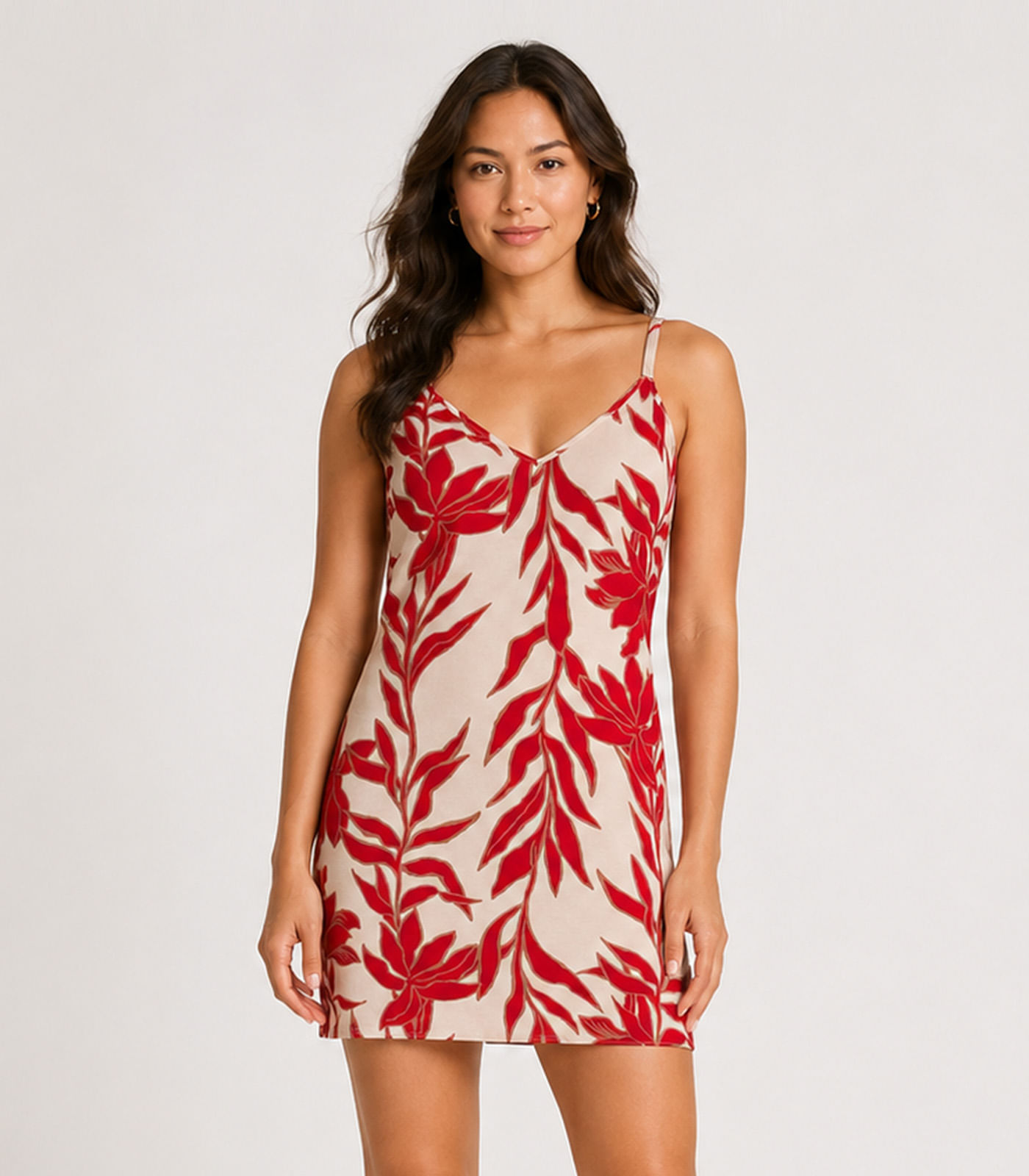 Vestido Estampado Rovitex Bege