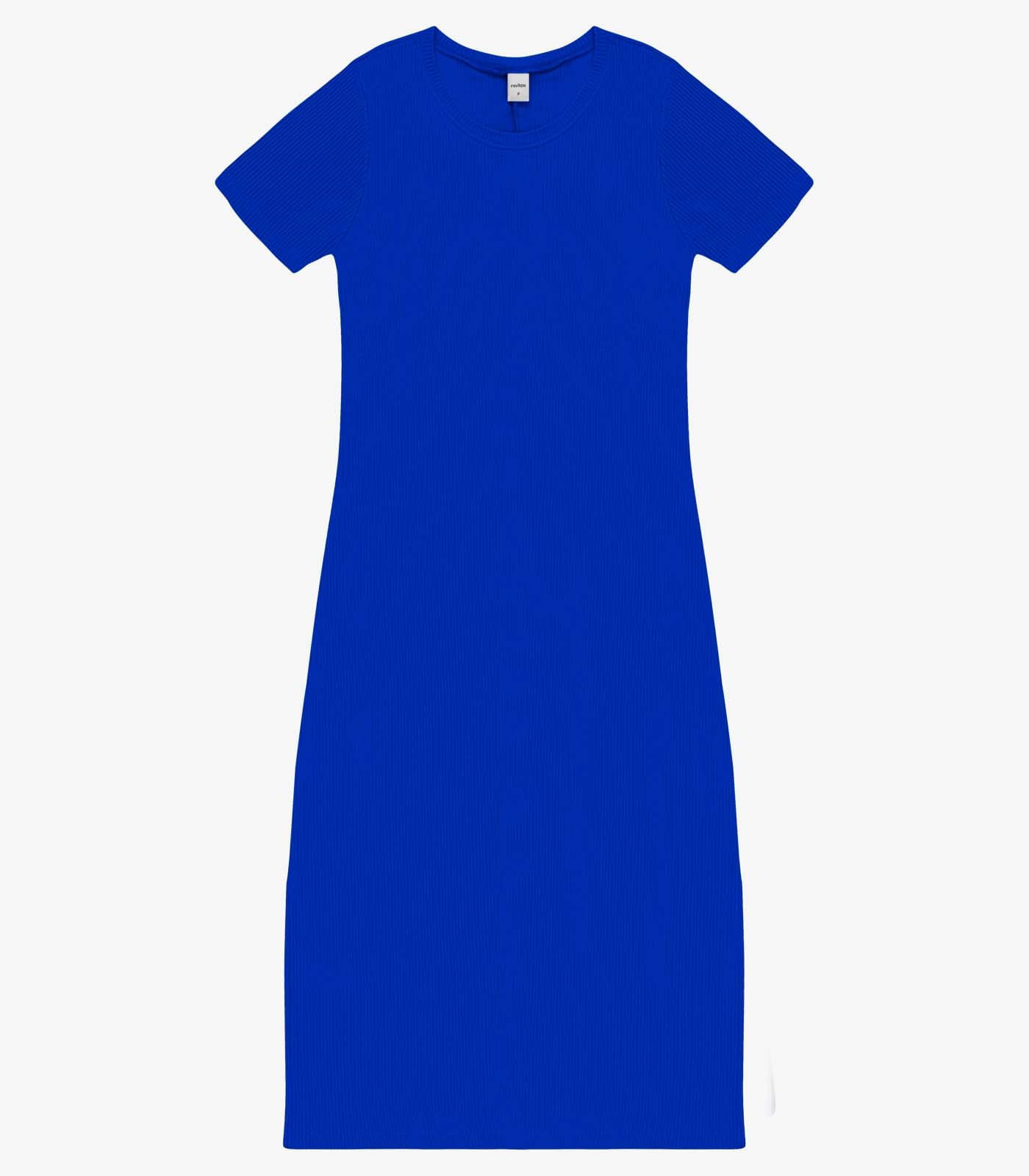 Vestido Feminino Básico Midi Em Ribana Rovitex Azul