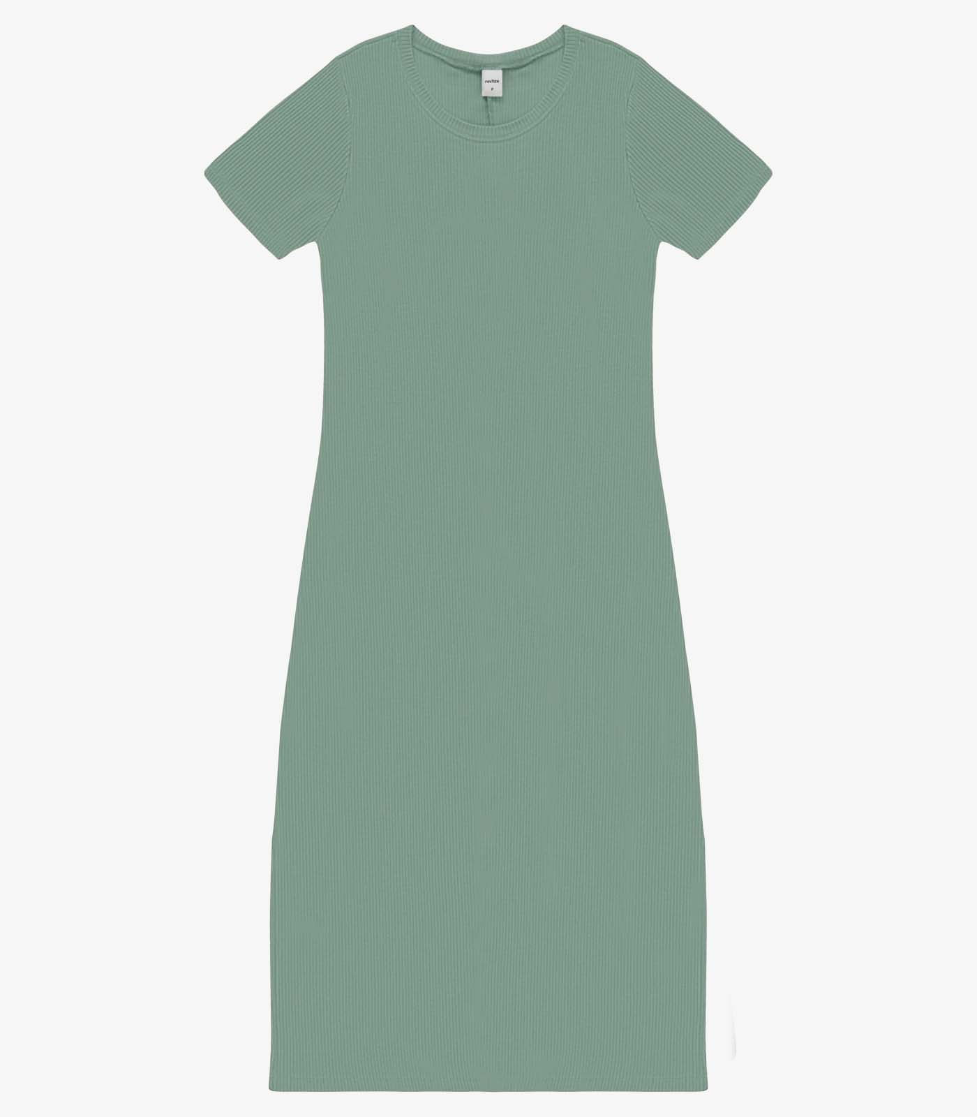 Vestido Feminino Básico Midi Em Ribana Rovitex Verde