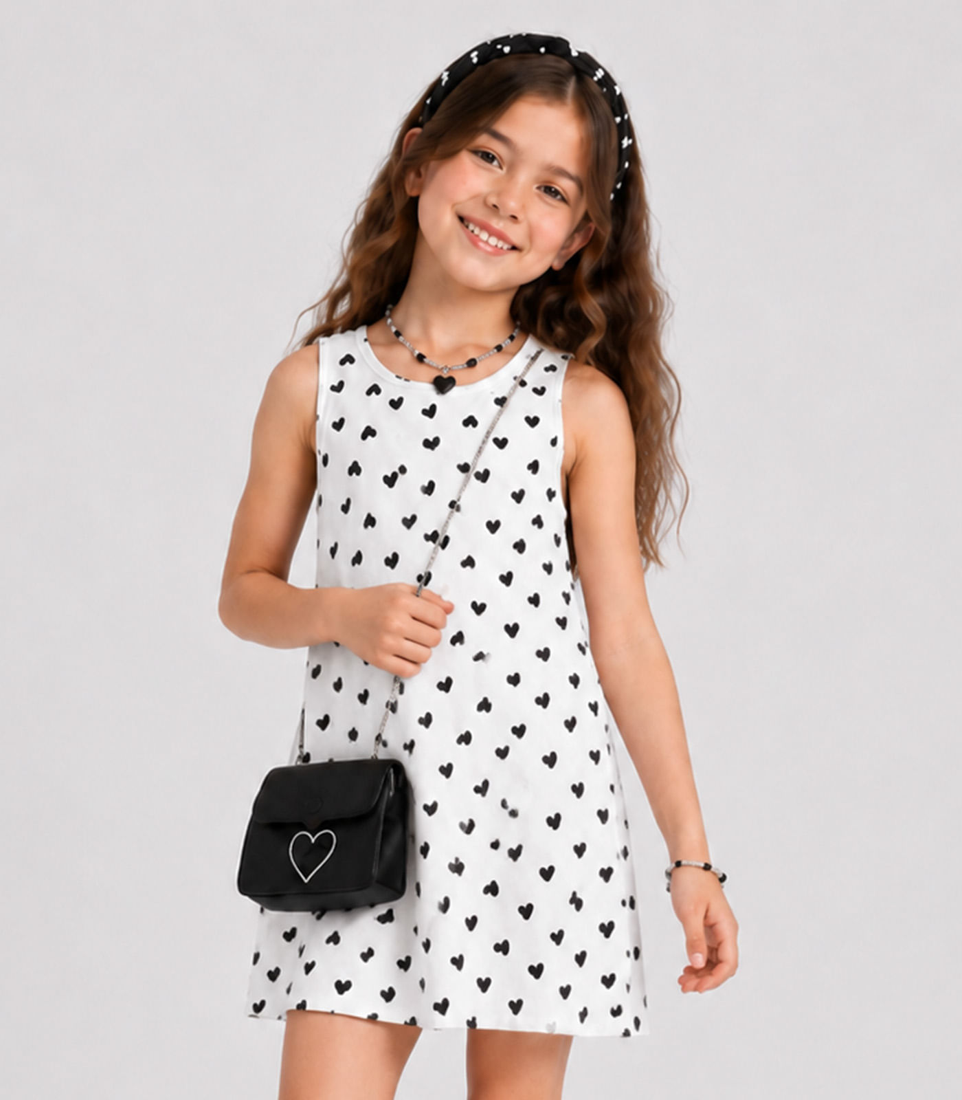 Vestido Infantil Feminino Estampado Select Bege