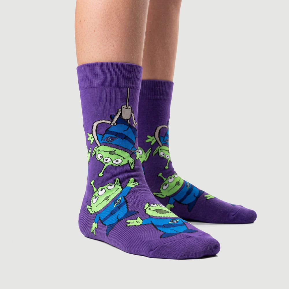 Meia Disney Toy Story Ets Estampado Roxo