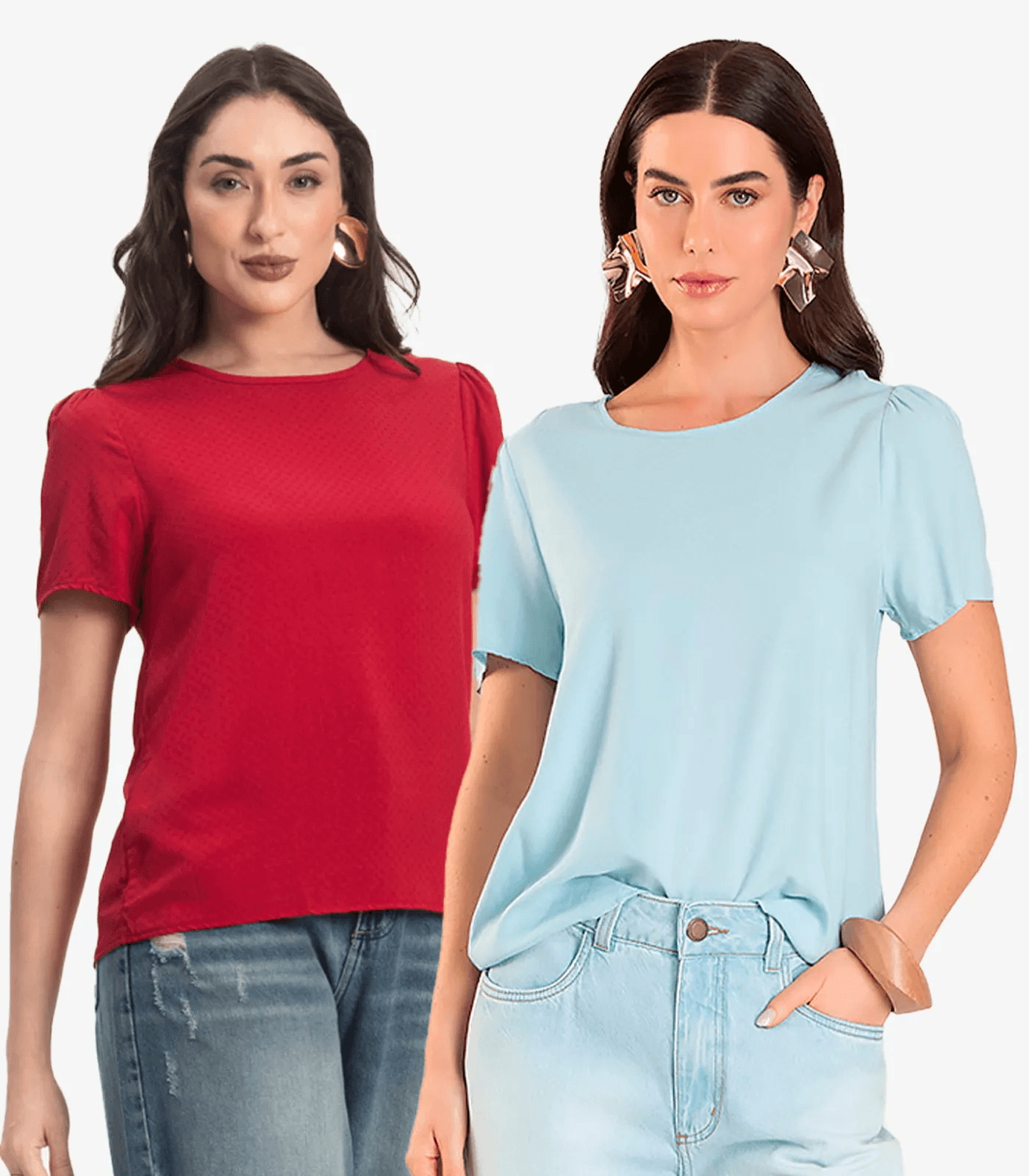 Kit 2 Blusas Femininas Em Viscose Infinita Cor Sortidas