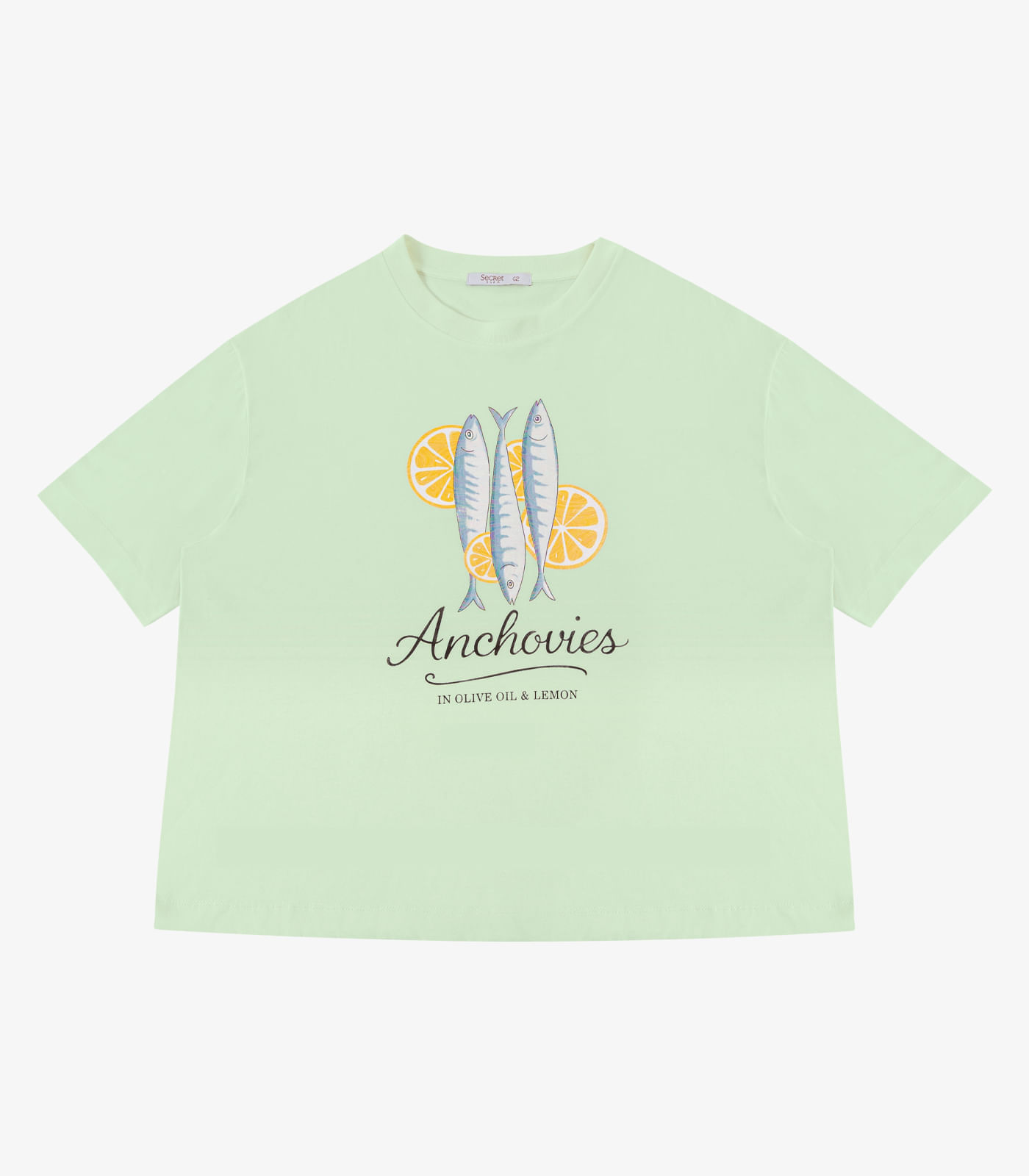 T-Shirt Feminina Estampa Sardinha Secret Glam Verde