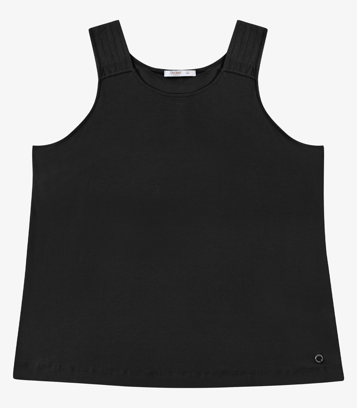 Regata Feminina Com Detalhe Na Alça Secret Glam Preto