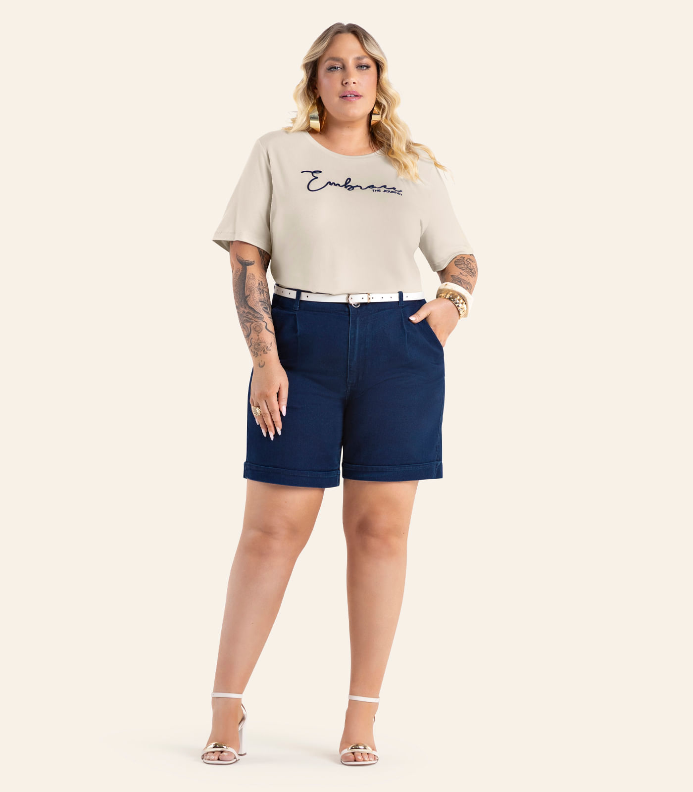 Blusa Feminina Com Bordado Secret Glam Bege