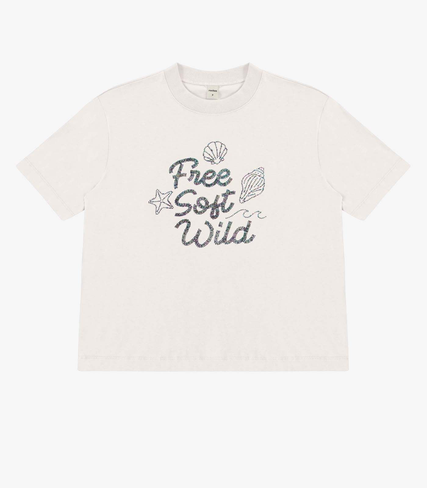 Camiseta Feminina Meia Malha Com Estampa Rovitex Bege