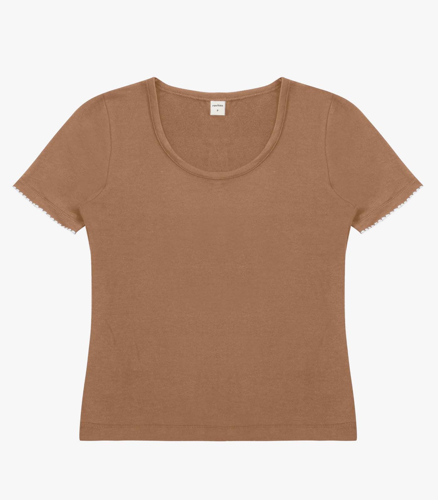 Blusa Feminina Molecotton De Viscose Rovitex Marrom