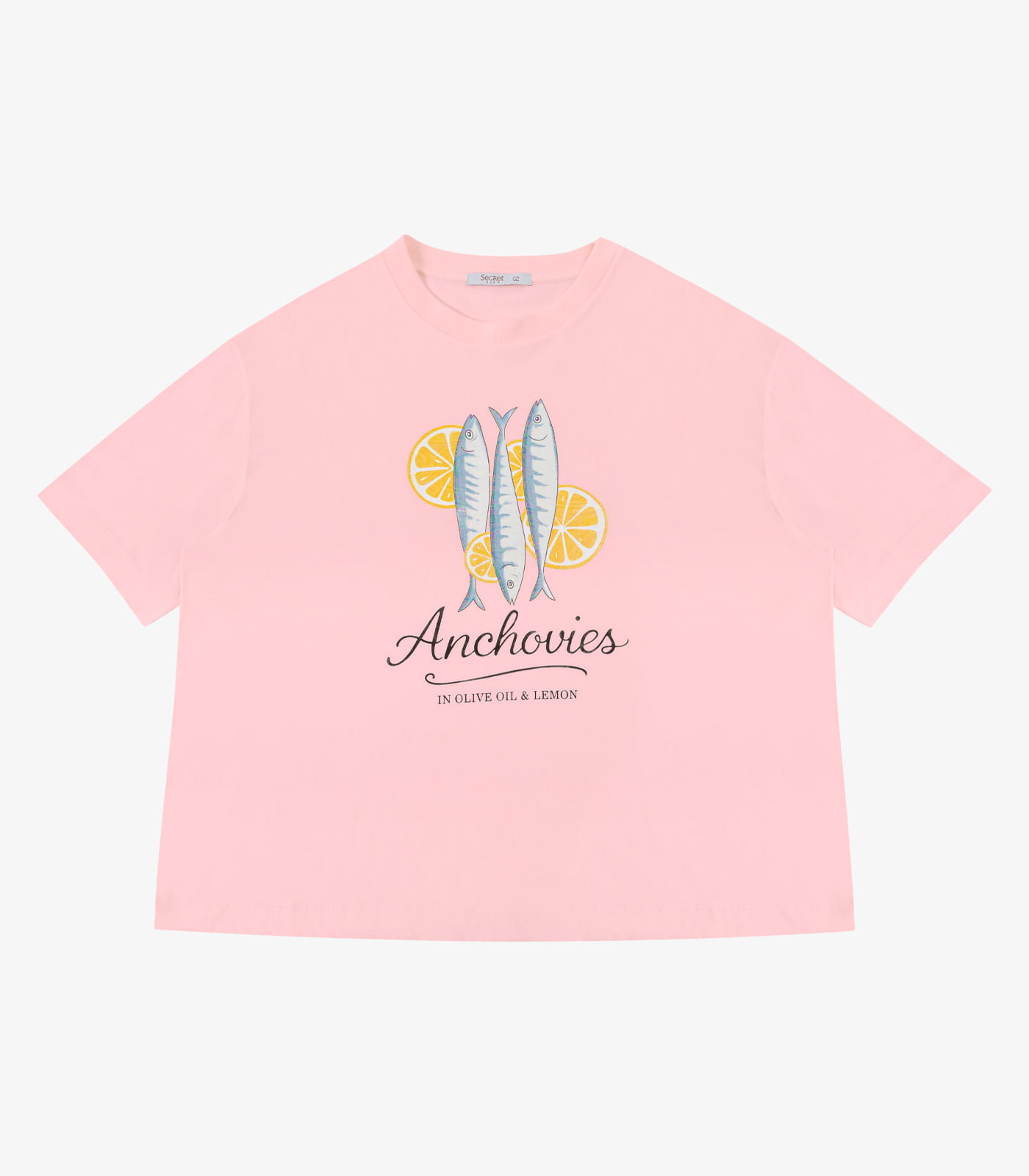 T-Shirt Feminina Estampa Sardinha Secret Glam Rosa