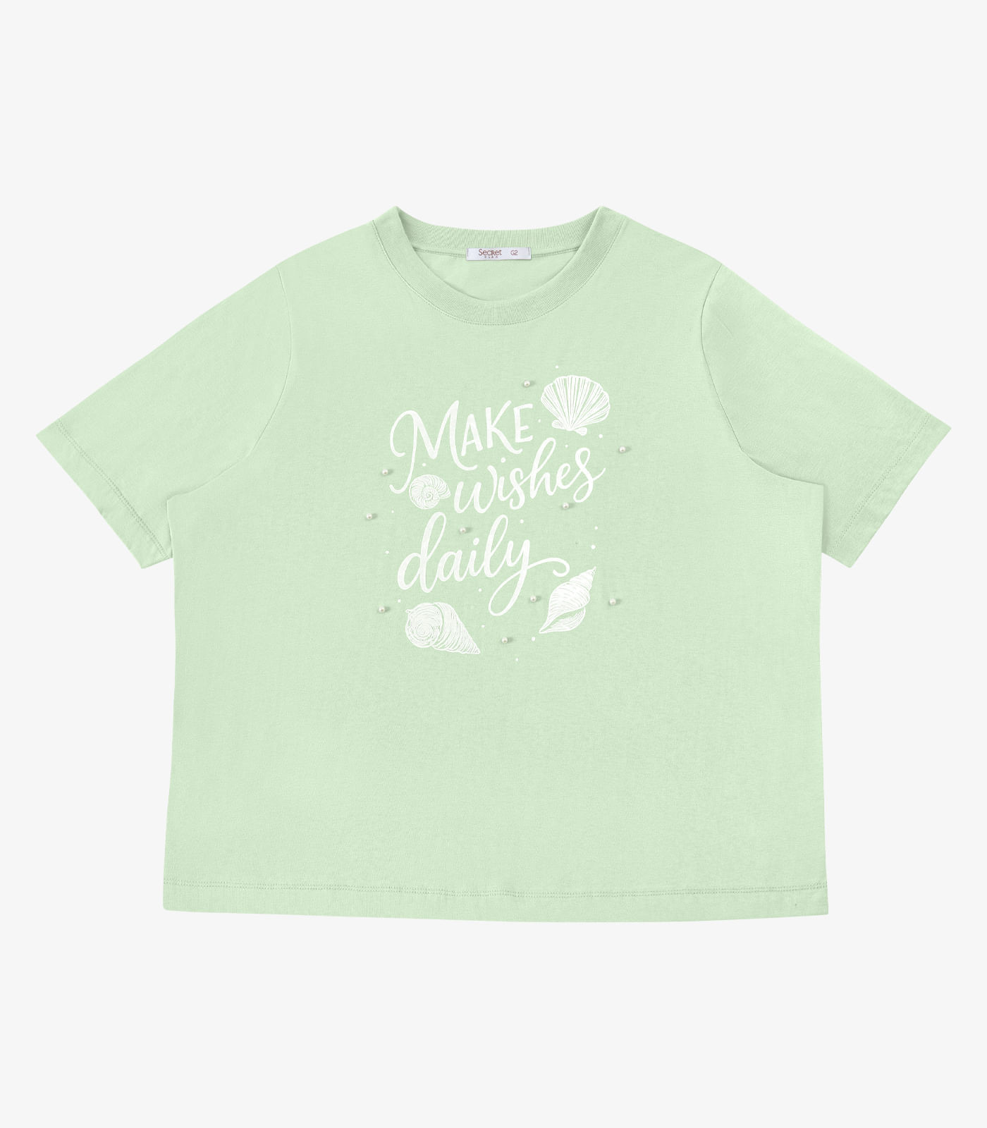 T- Shirt Feminina Com Estampa Secret Glam Verde
