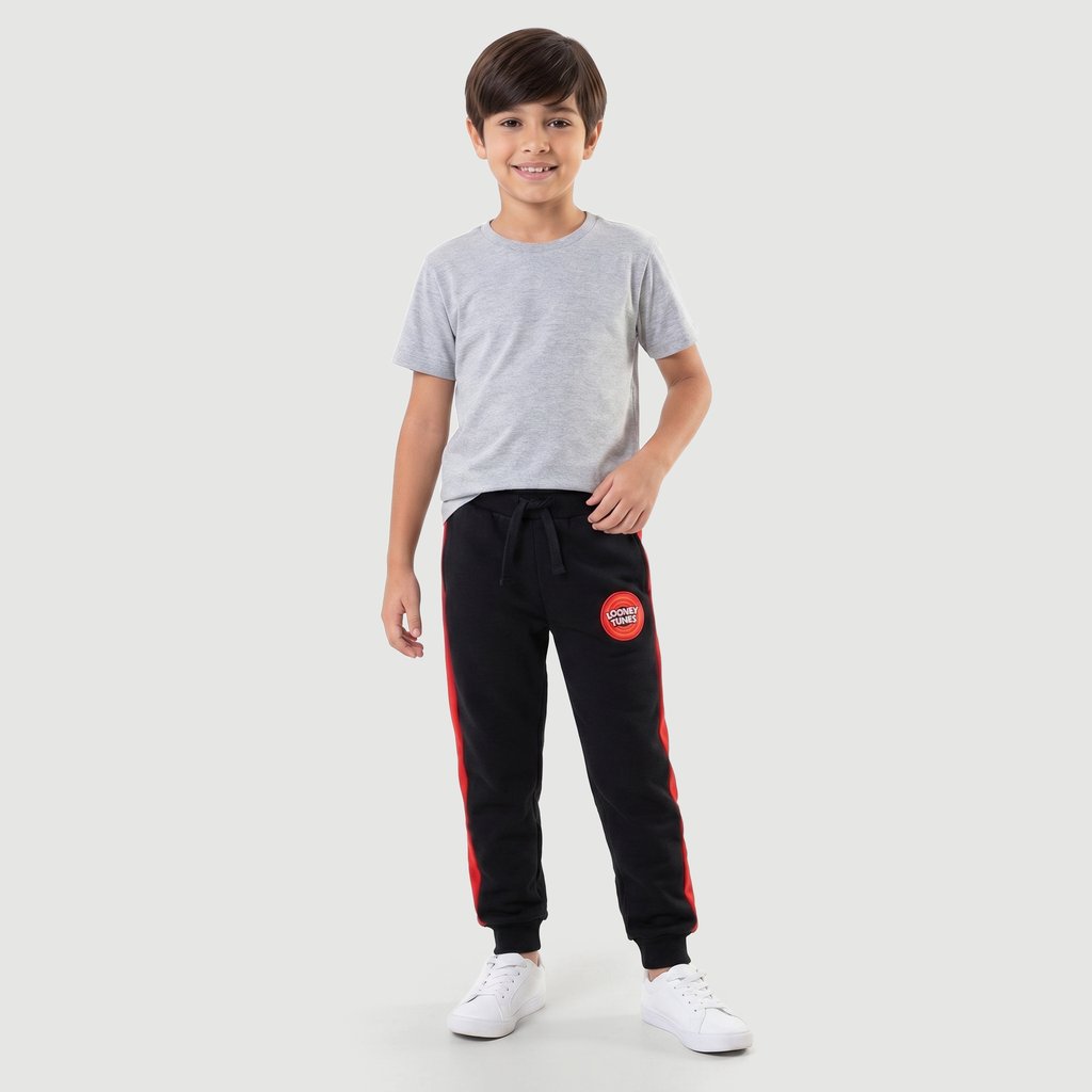 Calça Poliéster Masculina Preta Looney Tunes Warner