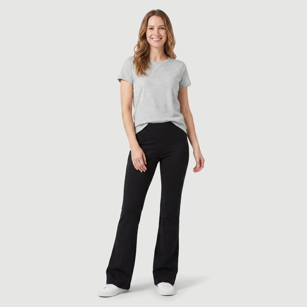 Calça Flare Petit Feminina em Algodão Preto Biotipo