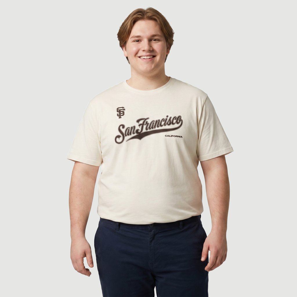Camiseta Regular Masculina Manga Curta Estampado em Algodão Off White Id Casual
