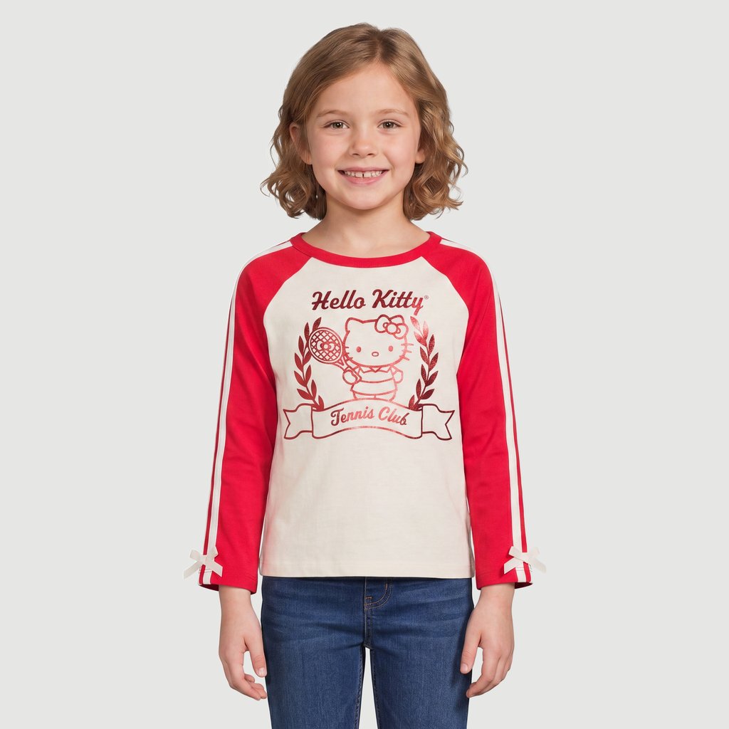 Blusa Regular Feminina Manga Longa Estampado em Algodão Off White Hello Kitty