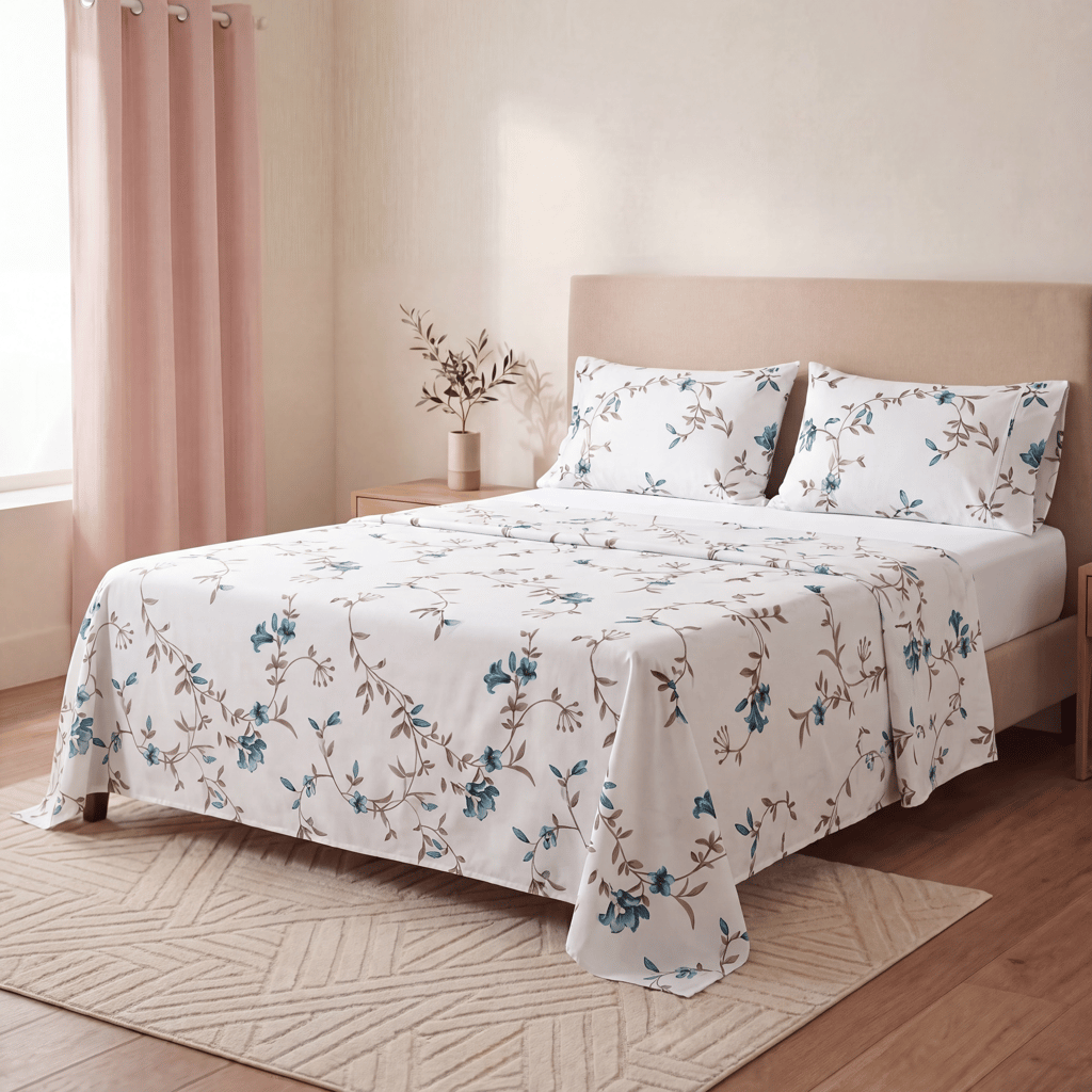 Jogo de Cama Queen em Poliéster Off White Pernambucanas Luxo