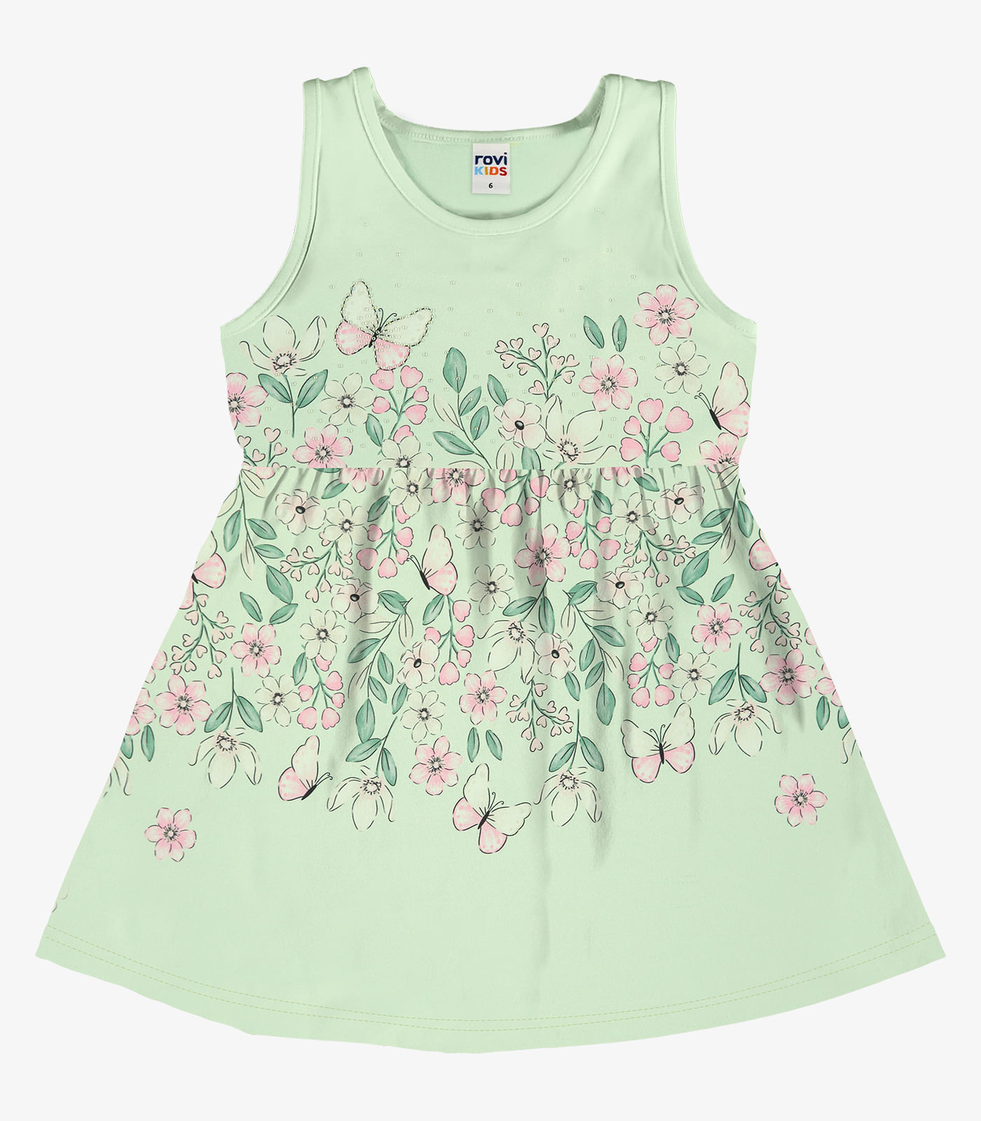 Vestido Infantil Com Estampa Floral Rovi Kids Verde