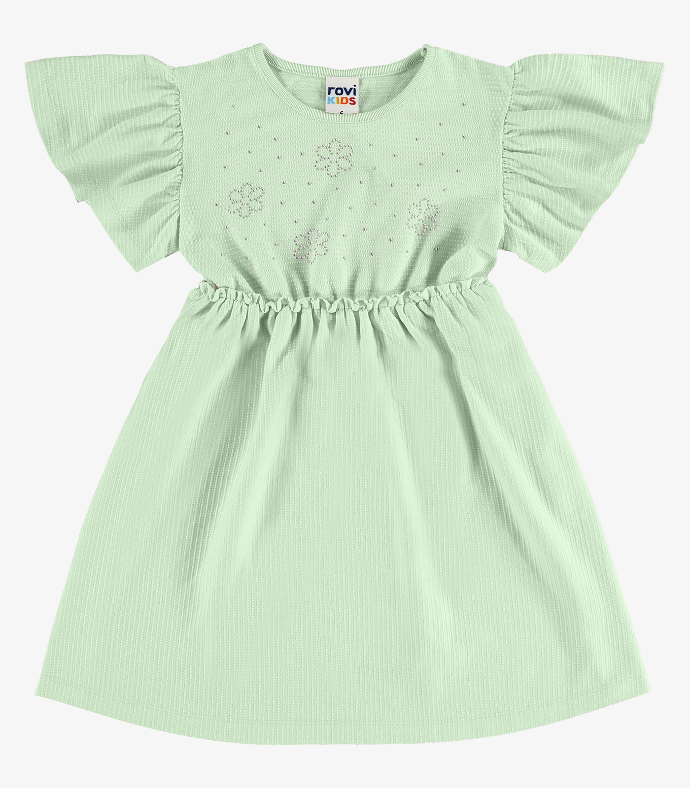Vestido Infantil Malha Texturizada Rovi Kids Verde