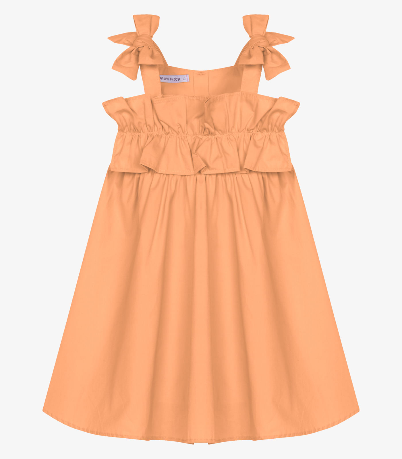 Vestido Infantil Feminino Tricoline Trick Nick Laranja