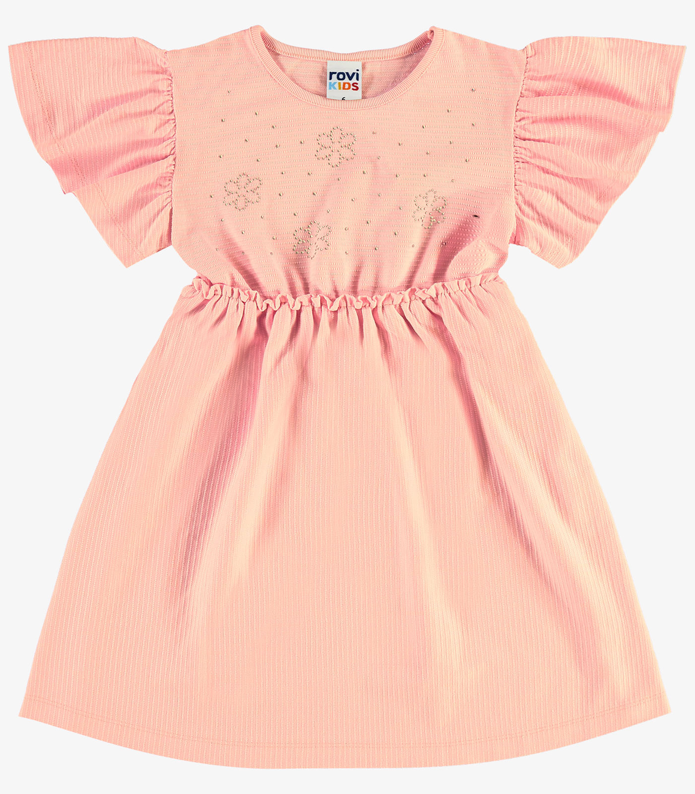 Vestido Infantil Malha Texturizada Rovi Kids Rosa