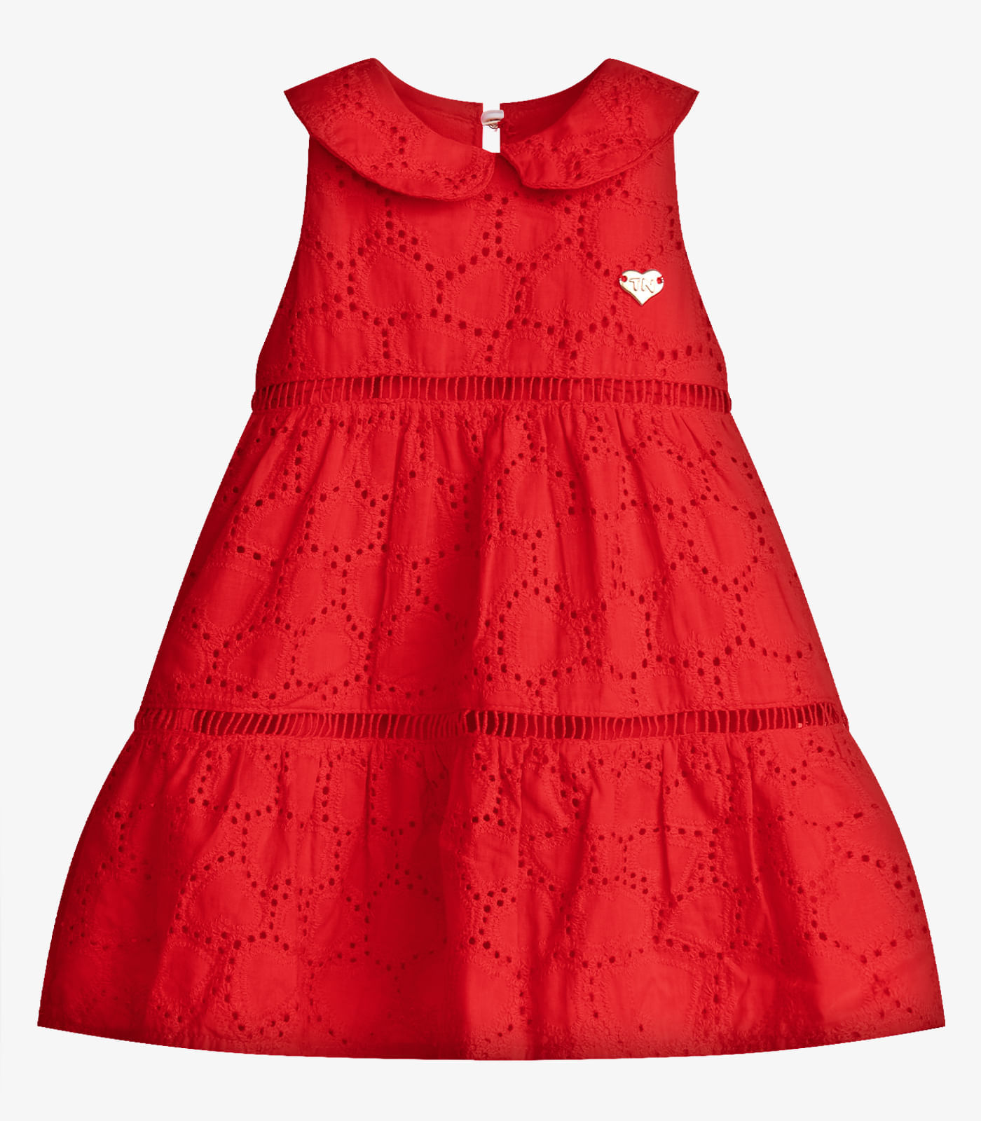 Vestido Infantil Feminino Tecido Laise Trick Nick Vermelho
