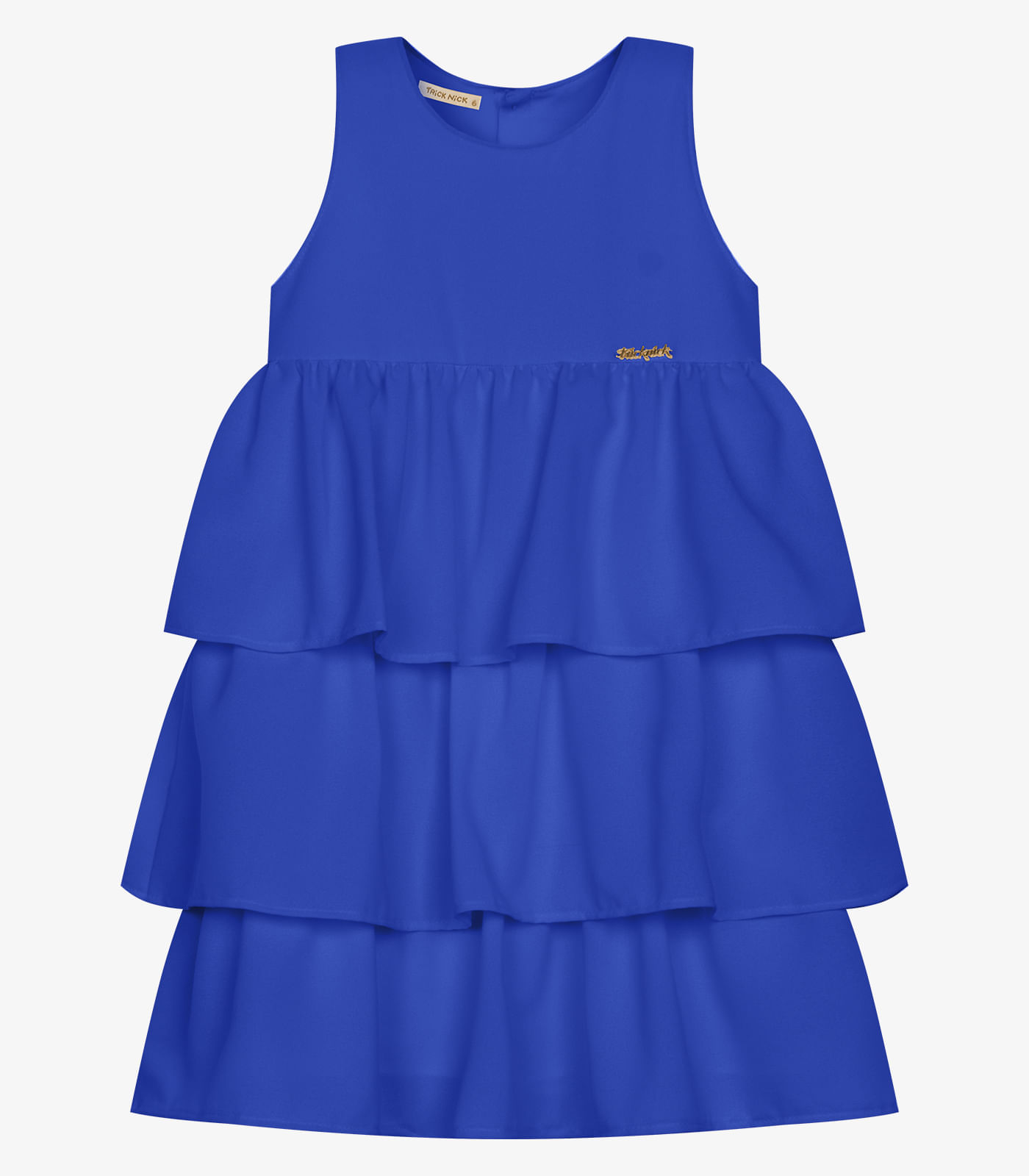 Vestido Infantil Chiffon Babados Trick Nick Azul