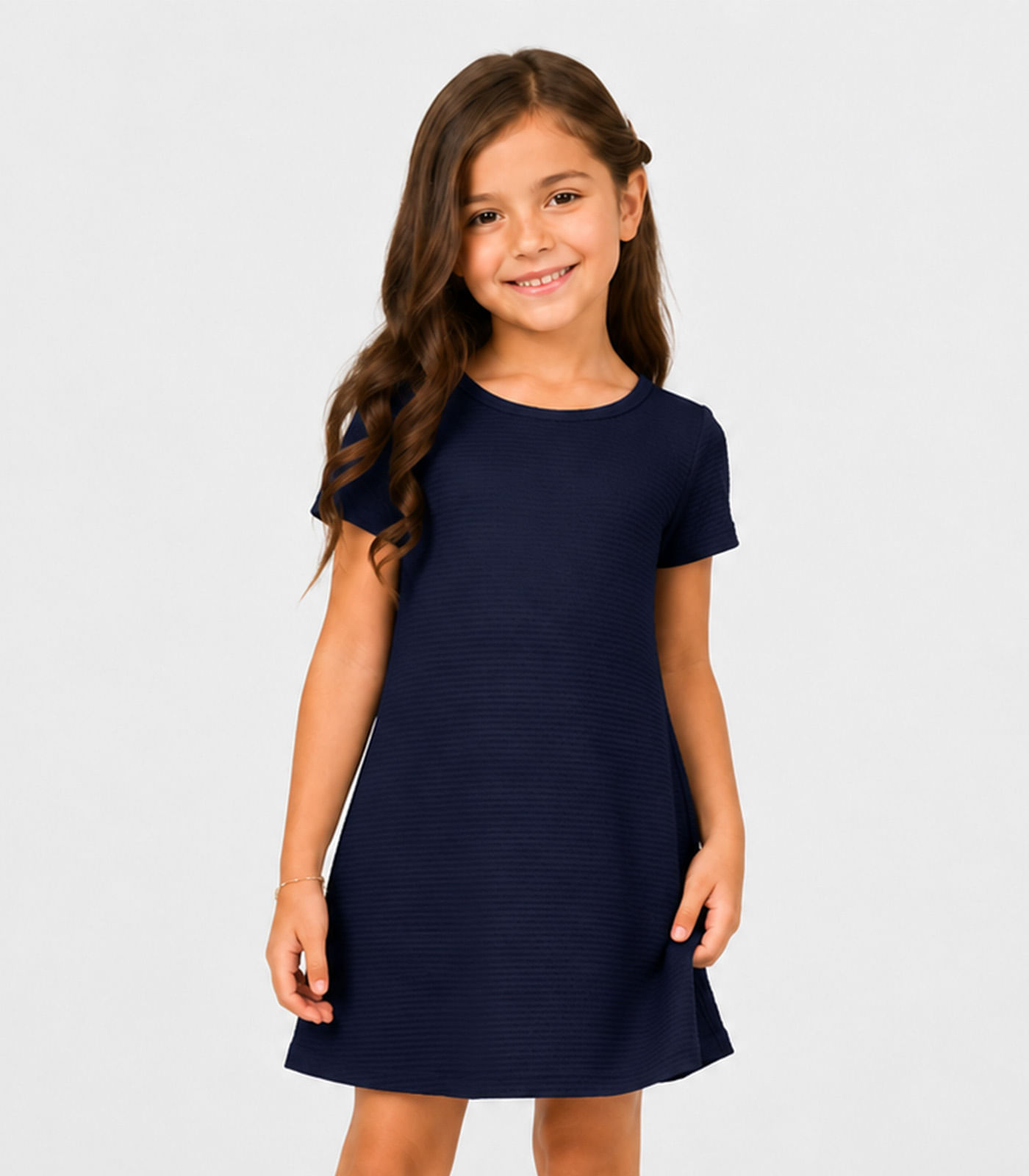 Vestido Infantil Feminino Em Malha Puvil Select Azul