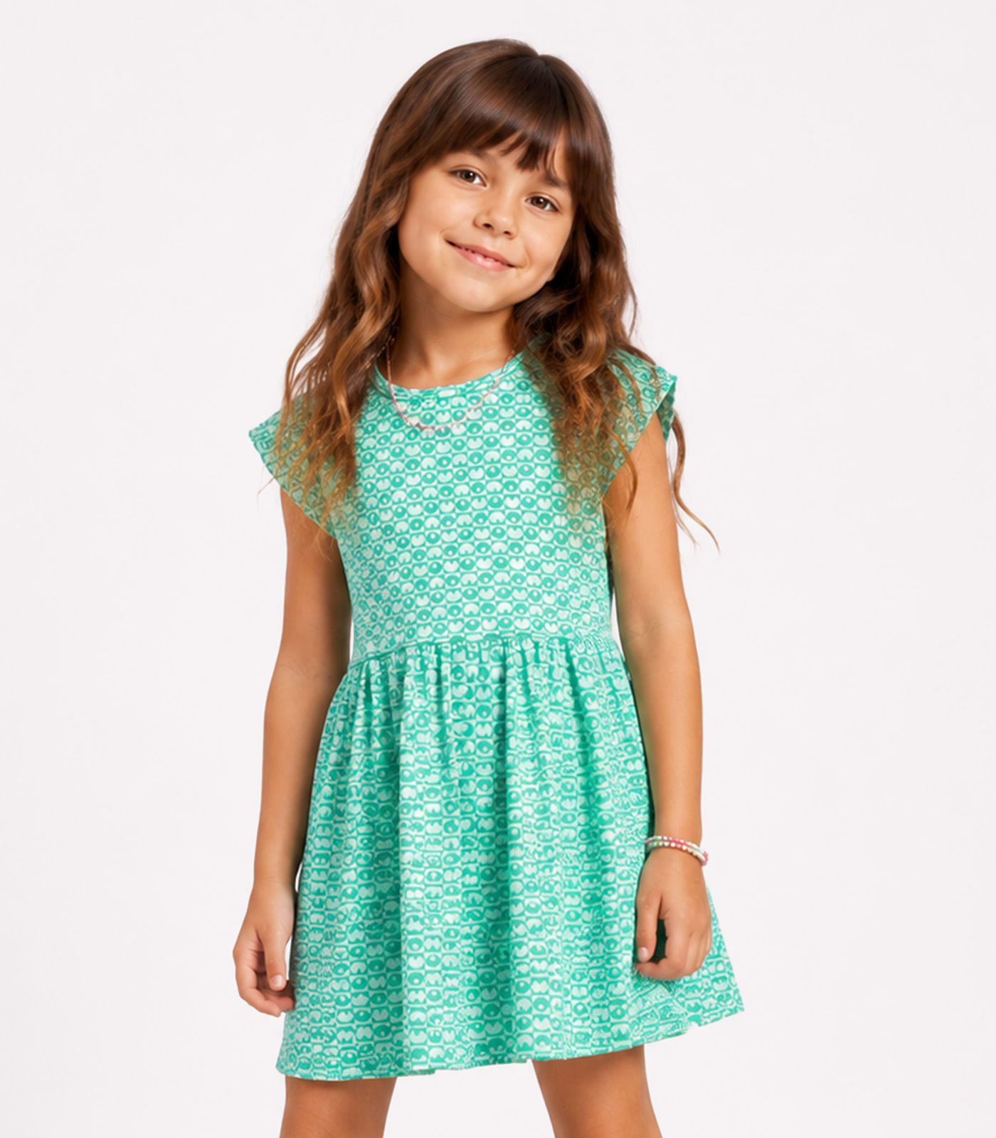 Vestido Infantil Feminino Jacquard Vegas Select Verde