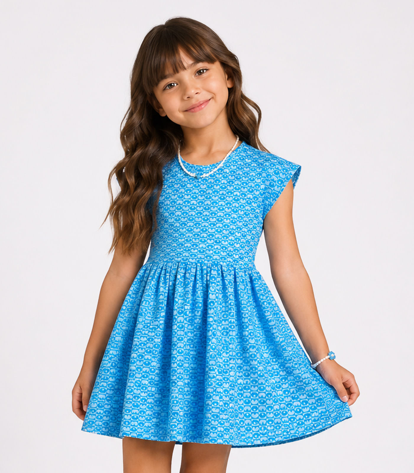 Vestido Infantil Feminino Jacquard Vegas Select Azul